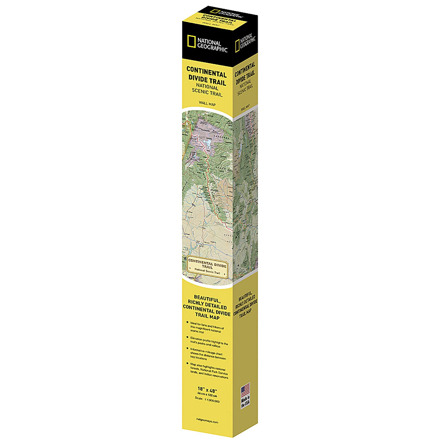 Continental Divide Trail Map, In Gift Box, 18" x 48"