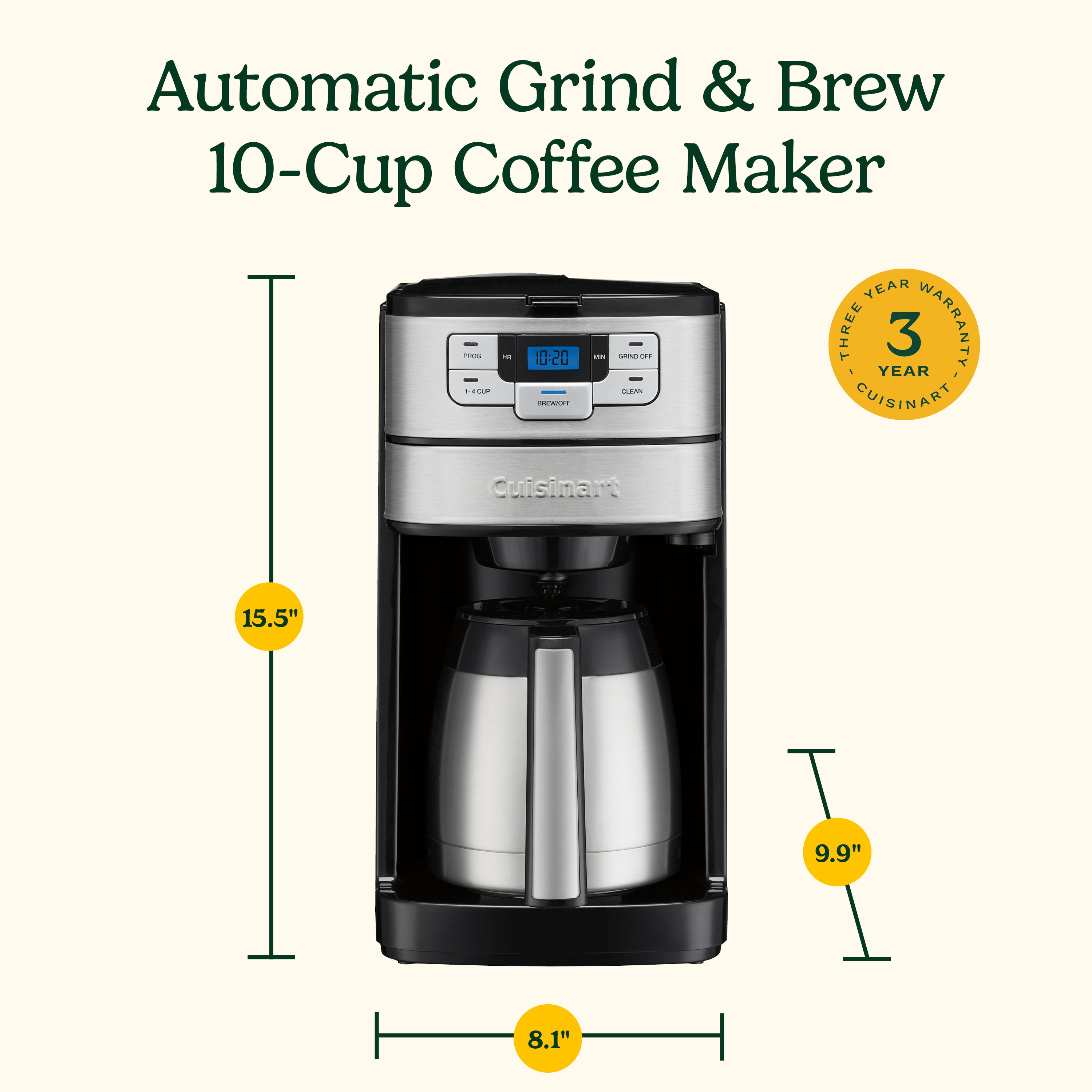 Automatic Grind & Brew 10 Cup Coffee Maker