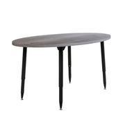 Adapte 30" x 60" Oval Woodgrain Activity Table with Adjustable Tapered Legs - Gray Wood/Black