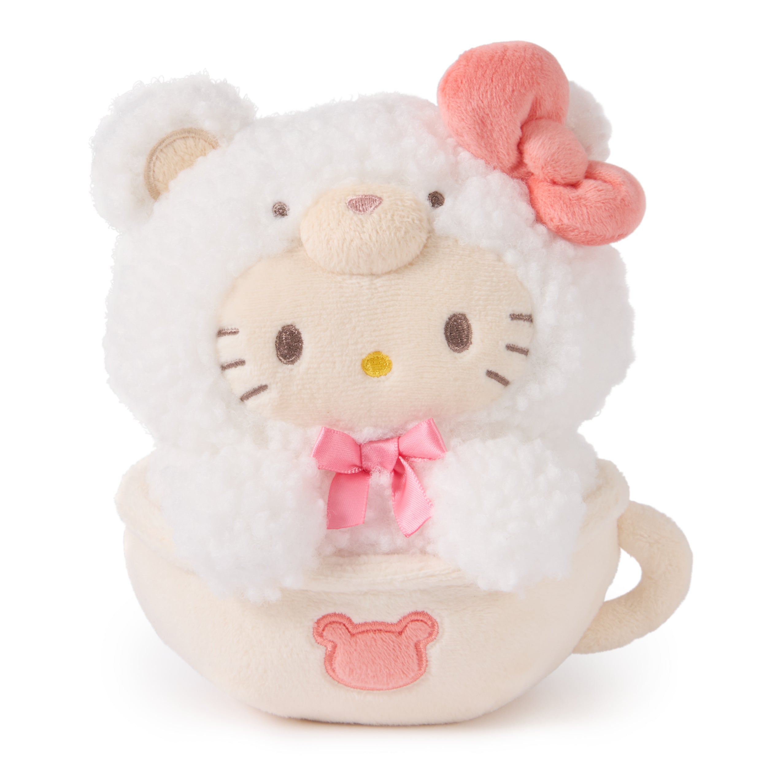 GUND Sanrio Official Hello Kitty Café Latte Teddy Bear Plush, Collectible Plush Toy, Stuffed Animal for Ages 1 and Up, White, 6”