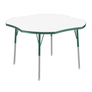 48" x 48" Clover Dry-Erase Activity Table with Adjustable Standard Swivel Glide Legs - Whiteboard/Green