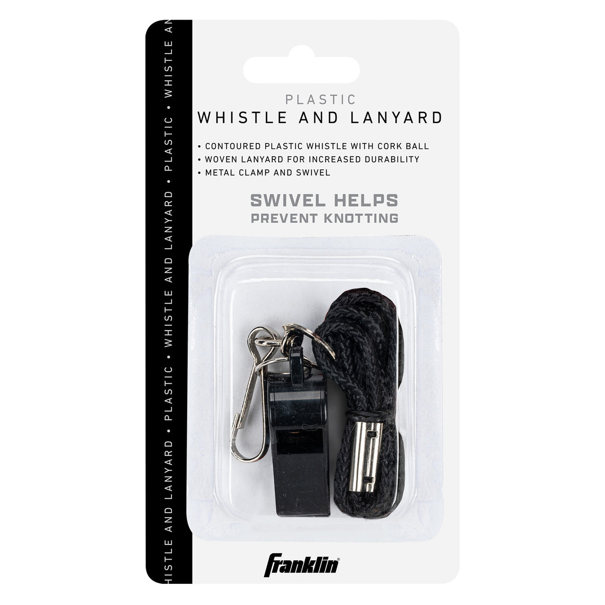 (3 EA) PLASTIC WHISTLE W LANYARD