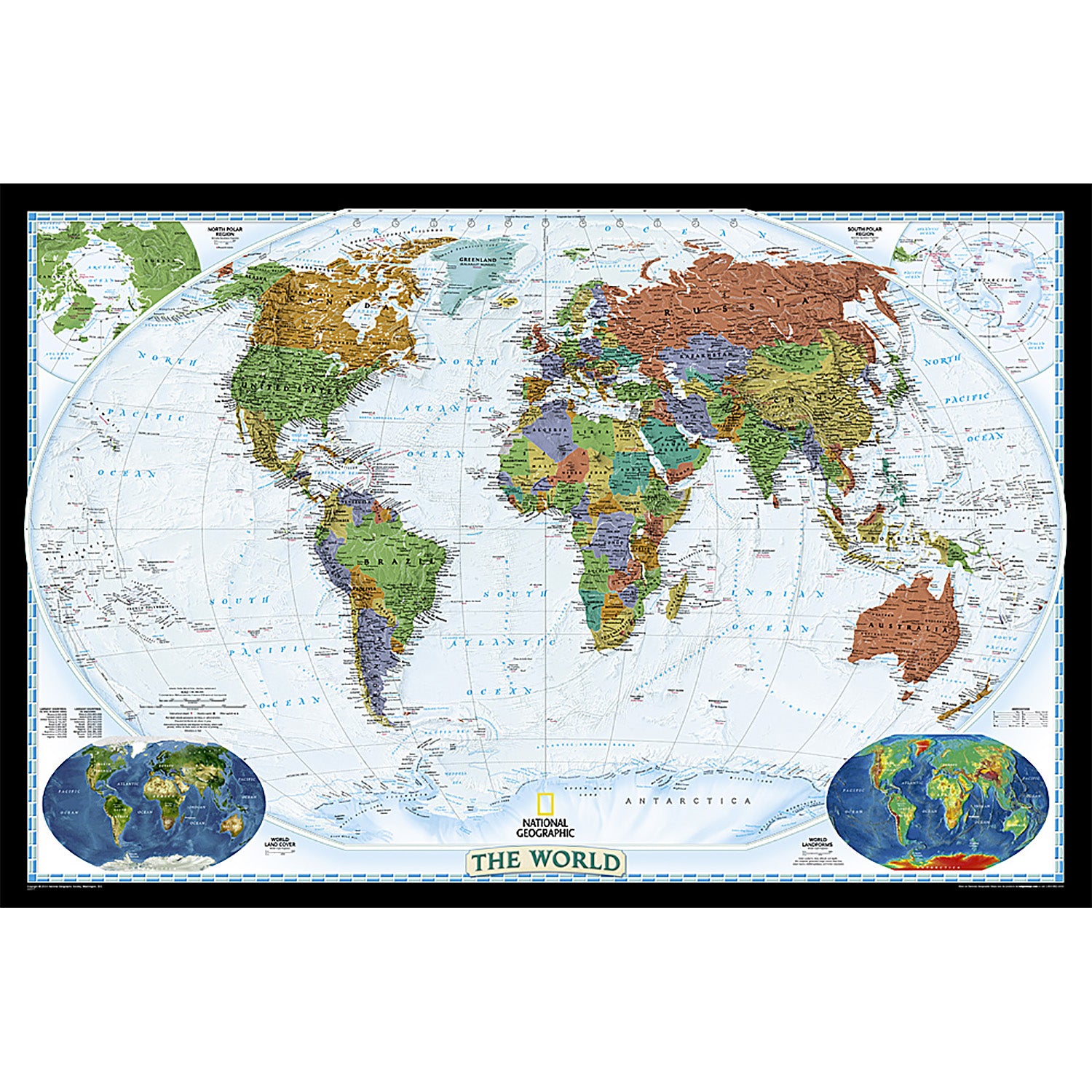 World Decorator Map, Laminated, 46" x 30.5"
