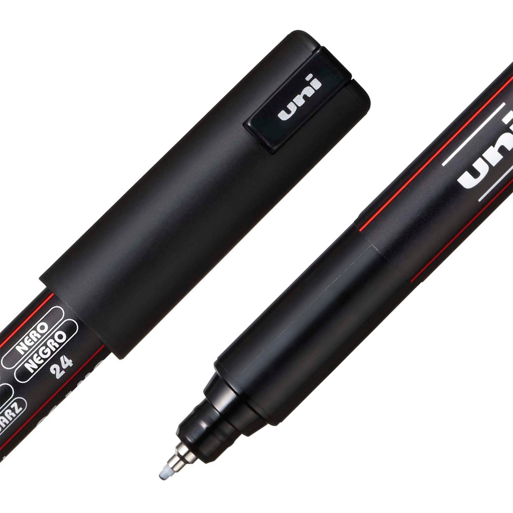 uni® POSCA PC-1MR Water-Based Paint Markers, Extra Fine Tip (0.7mm), Black