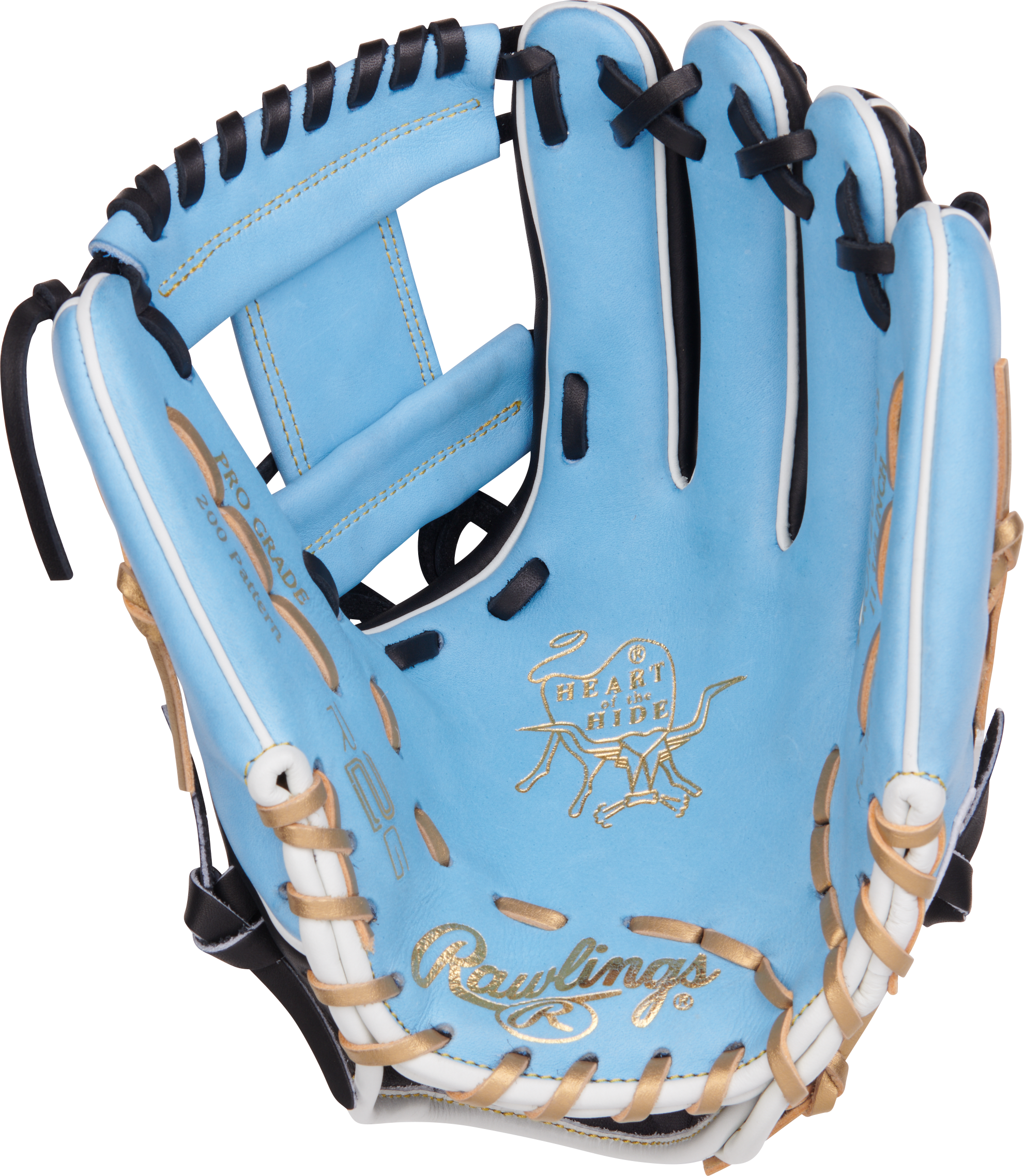 Rawlings Heart Of The Hide Series 11.75-Inch Baseball Glove  - Right Hand Thrower - Columbia Blue/Black
