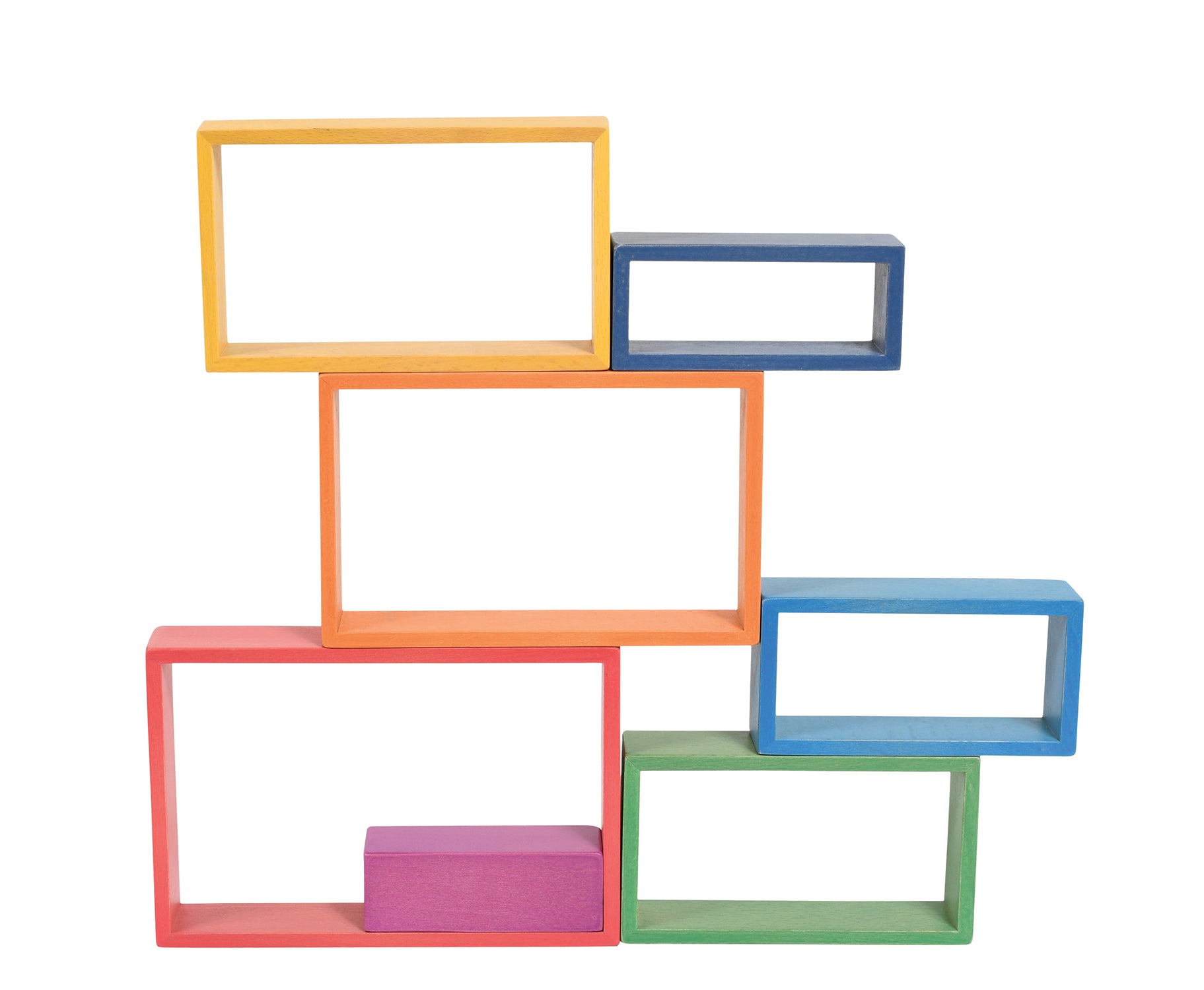 Wooden Rainbow Architect Rectangles - Set of 7