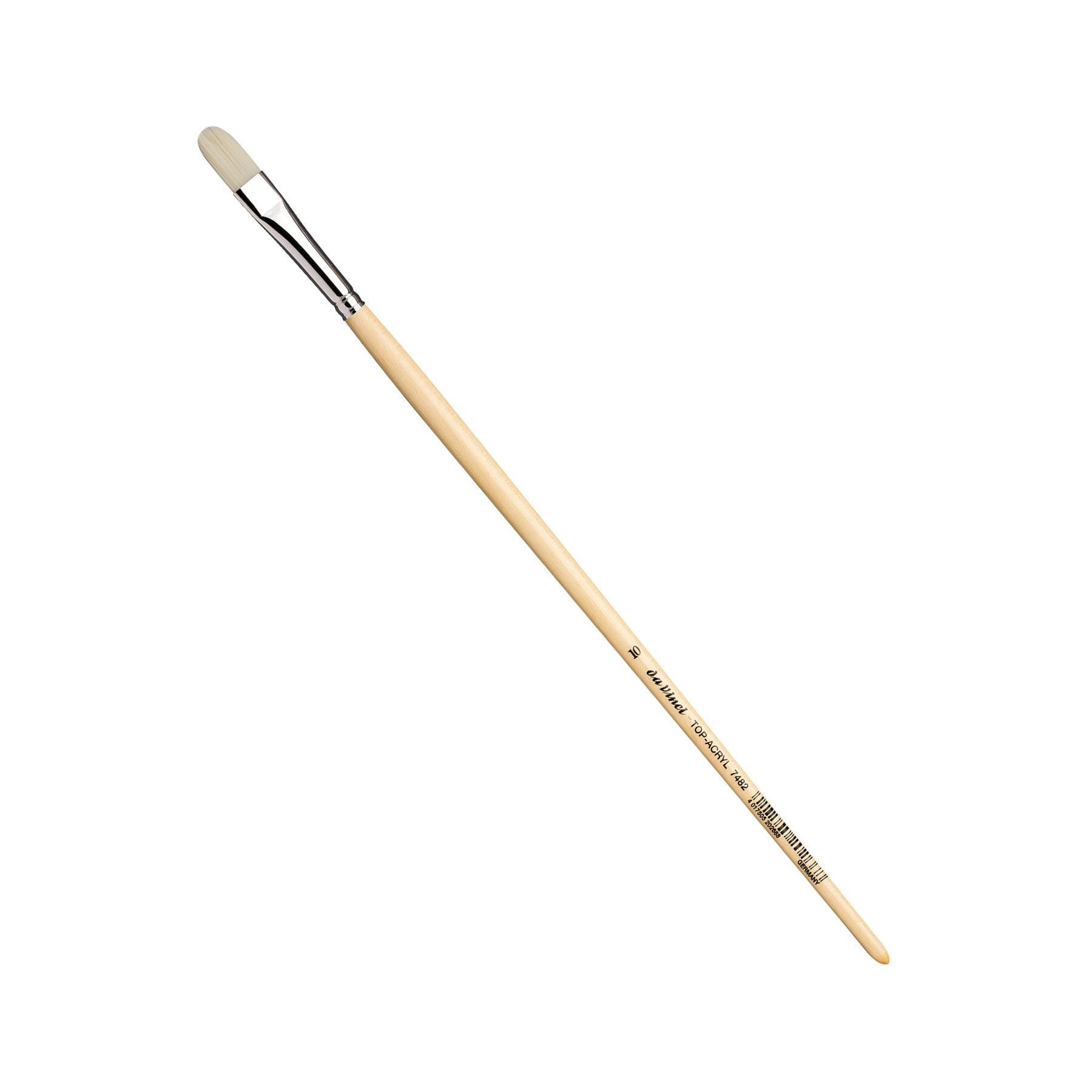 TOP-ACRYL White Brush, Synthetic, Acrylic & Oil, Filbert, Series 7482, Size 10