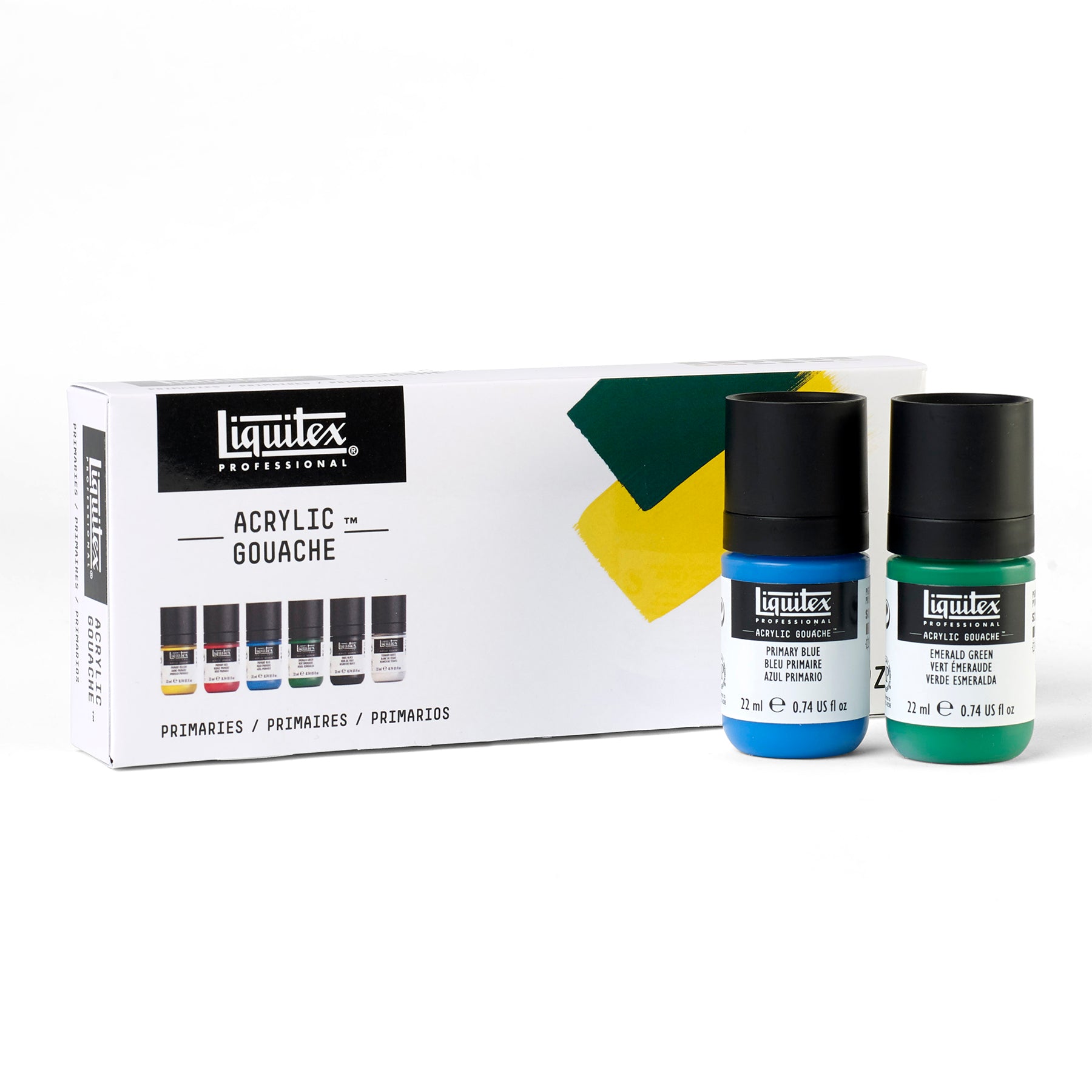 Acrylic Gouache - 6 x 22ml Set - Primaries