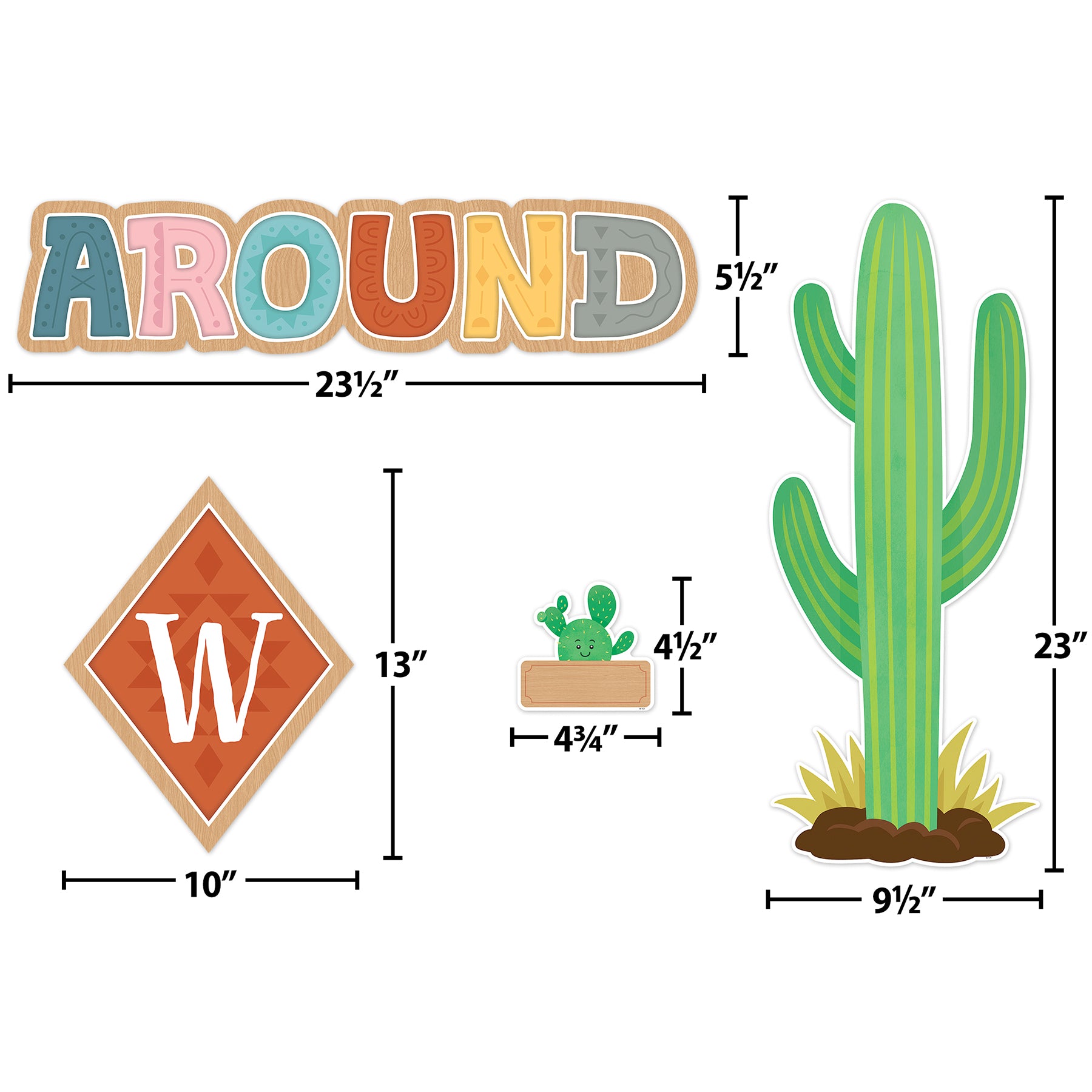 Happy Cactus Crew Welcome Bulletin Board Set, 48 Pieces