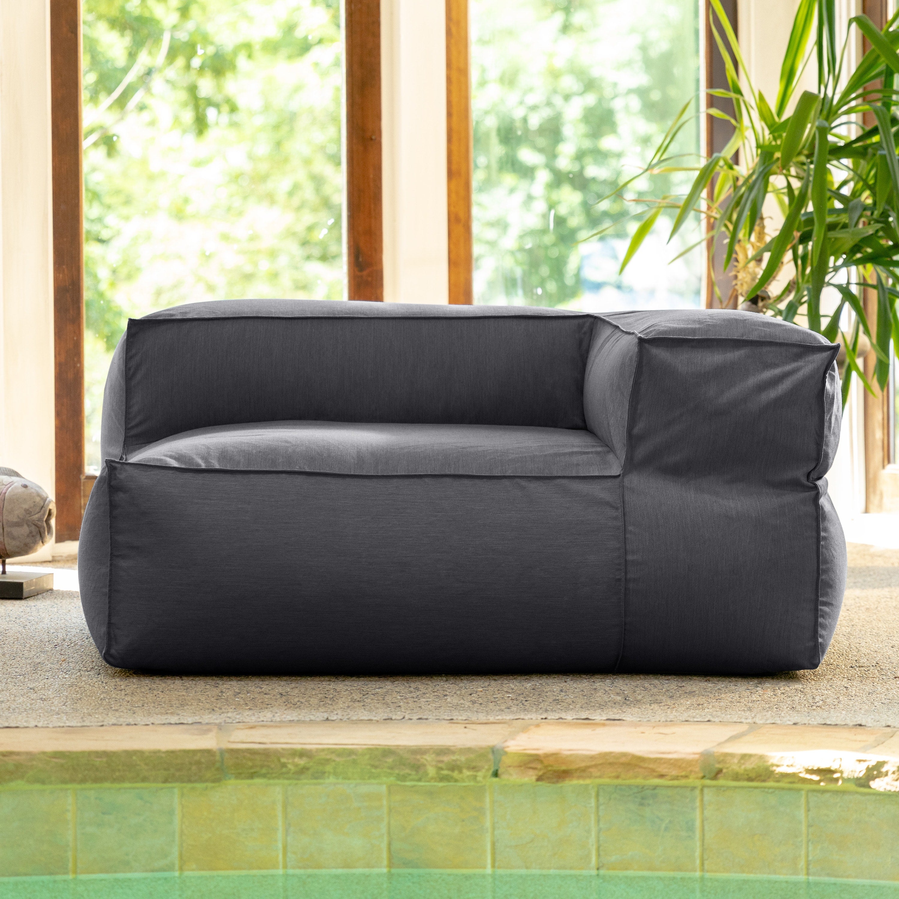 Baya Outdoor Left Corner - Sunbrella, Charcoal
