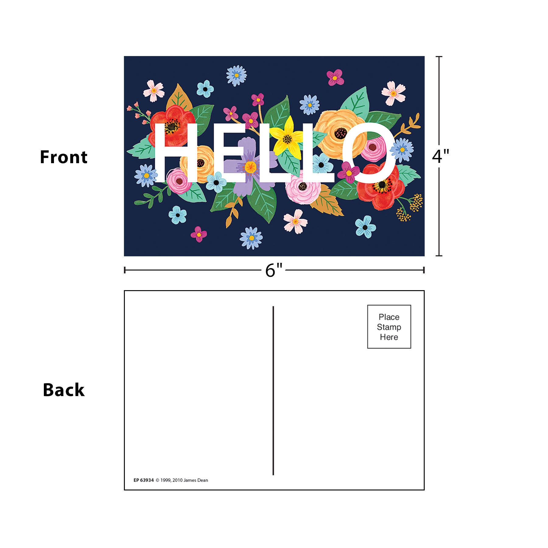 Wildflowers Hello Postcards, Pack of 30