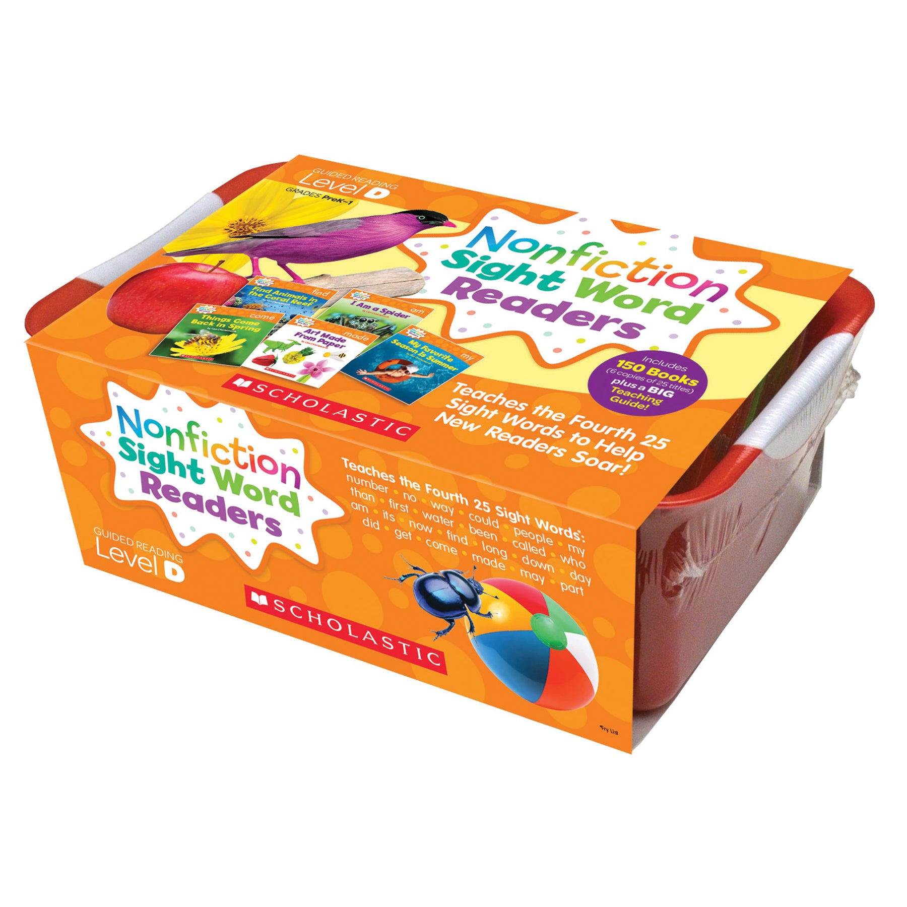 Nonfiction Sight Word Readers Classroom Tub, Level D, 6 Copies of 25 Titles