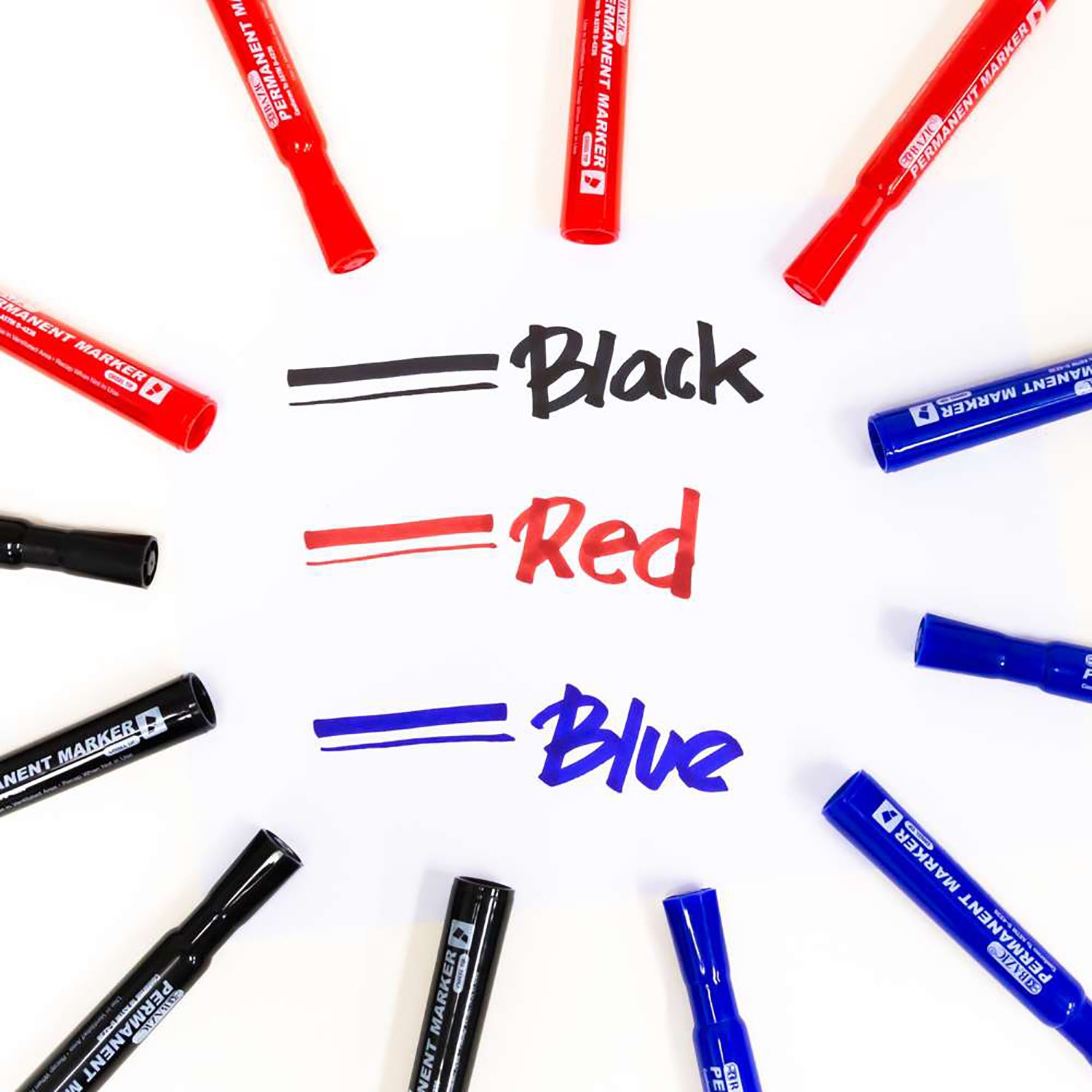 Permanent Markers, Desk Style, Chisel Tip, Black, Box of 12
