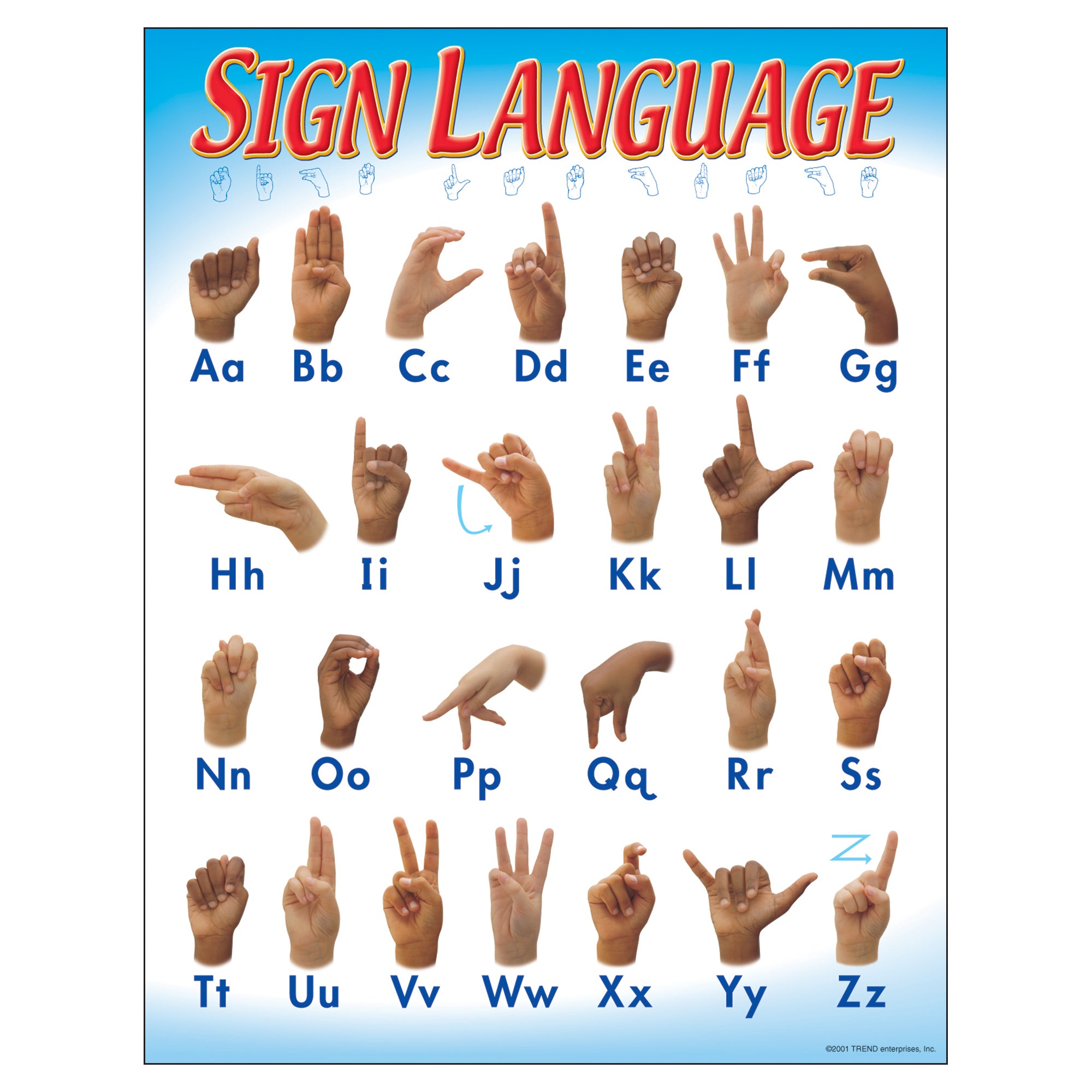 Sign Language Learning Chart, 17" x 22"