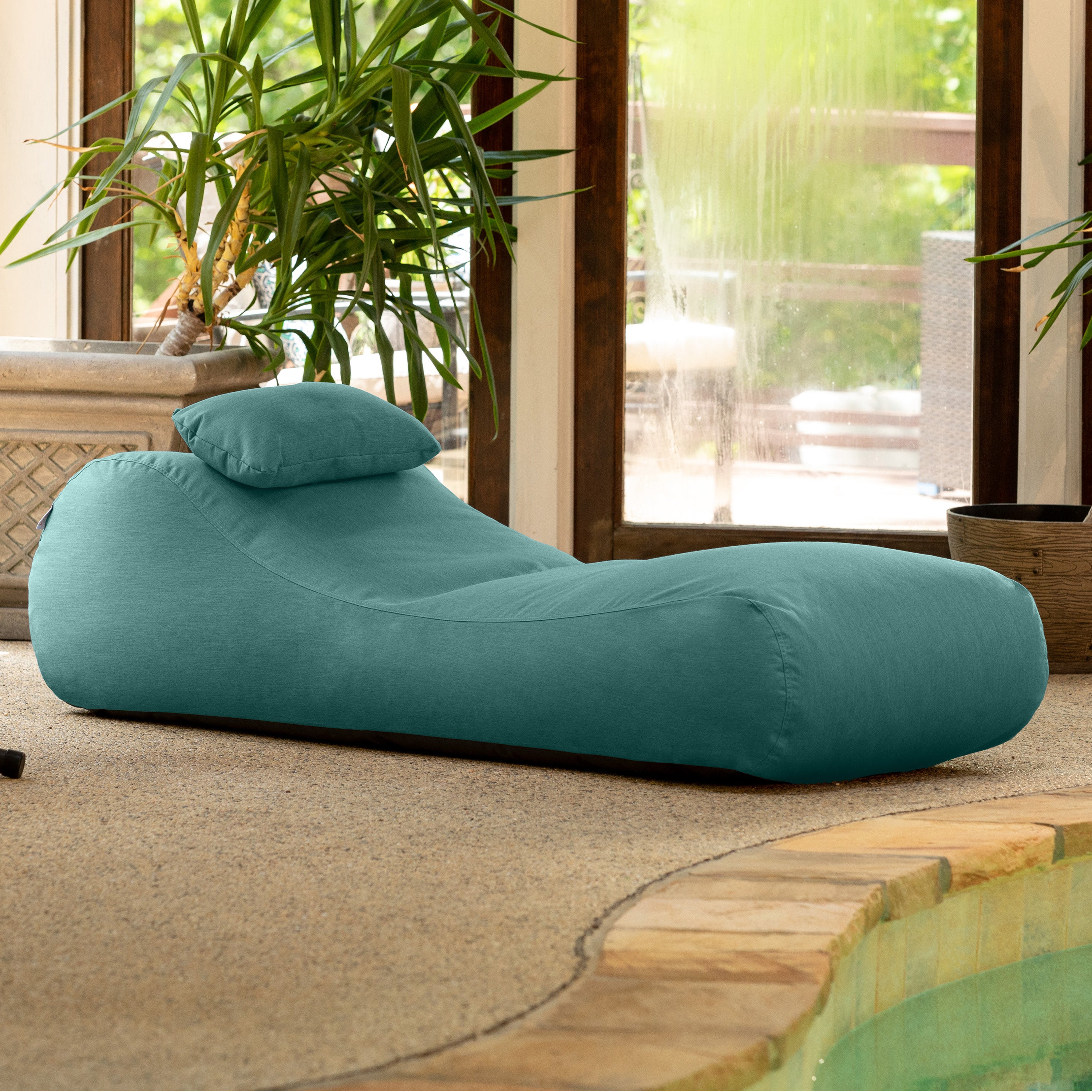Arlo Outdoor Bean Bag Sun Lounger - Pool and Patio Chaise Recliner, Breeze