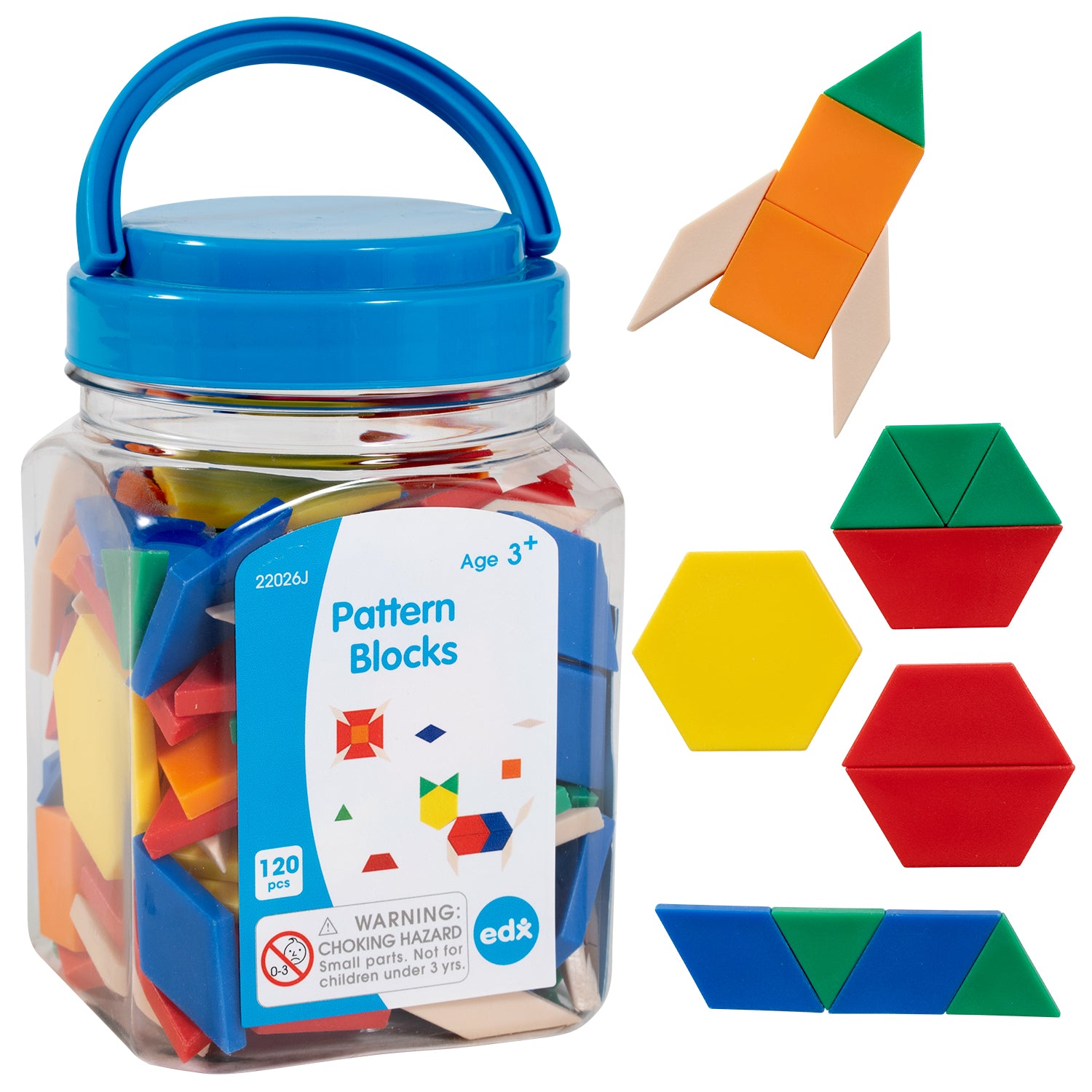 Pattern Blocks - Mini Jar- Set of 120