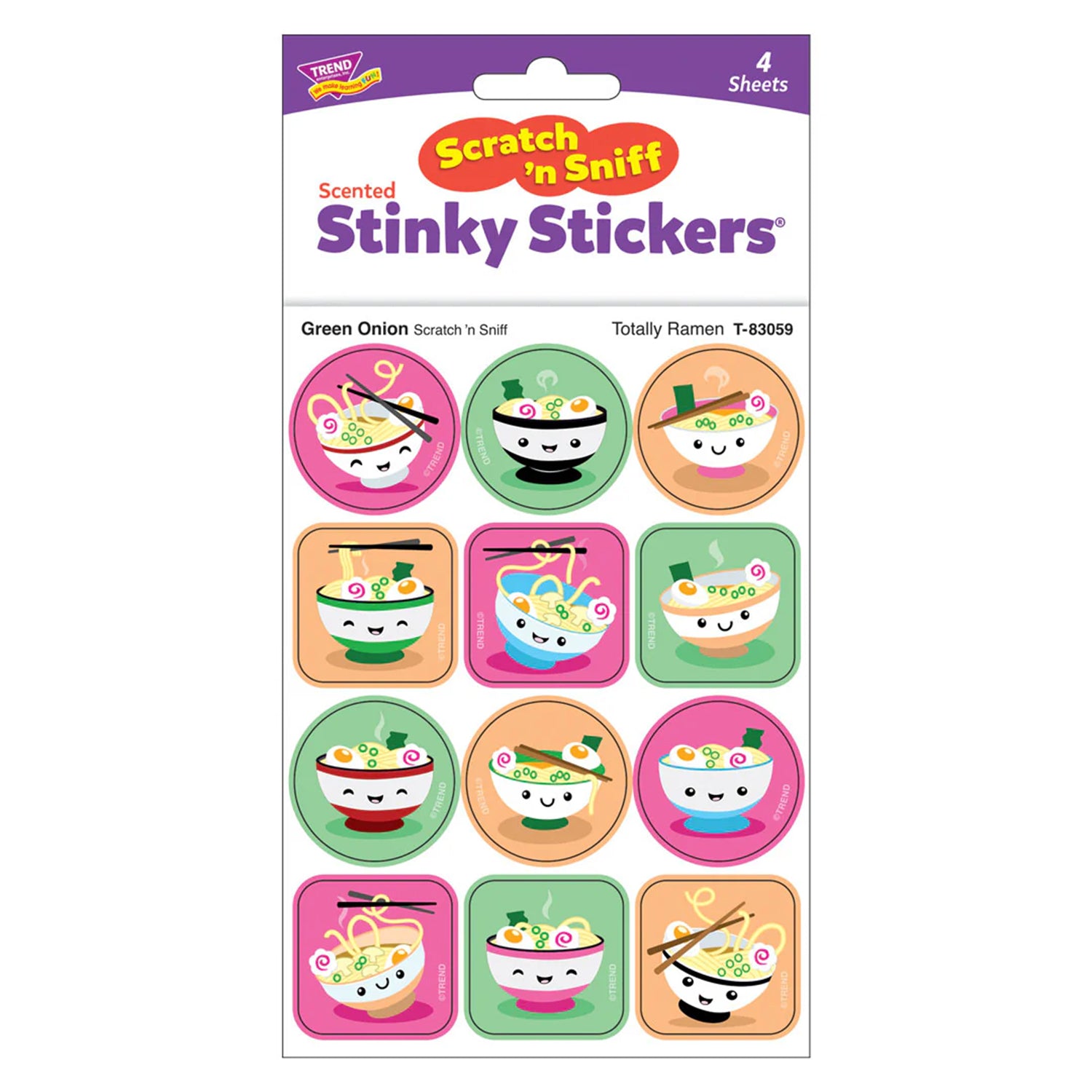 Totally Ramen, Green Onion Scent Scratch 'n Sniff Stinky Stickers®, Pack of 48