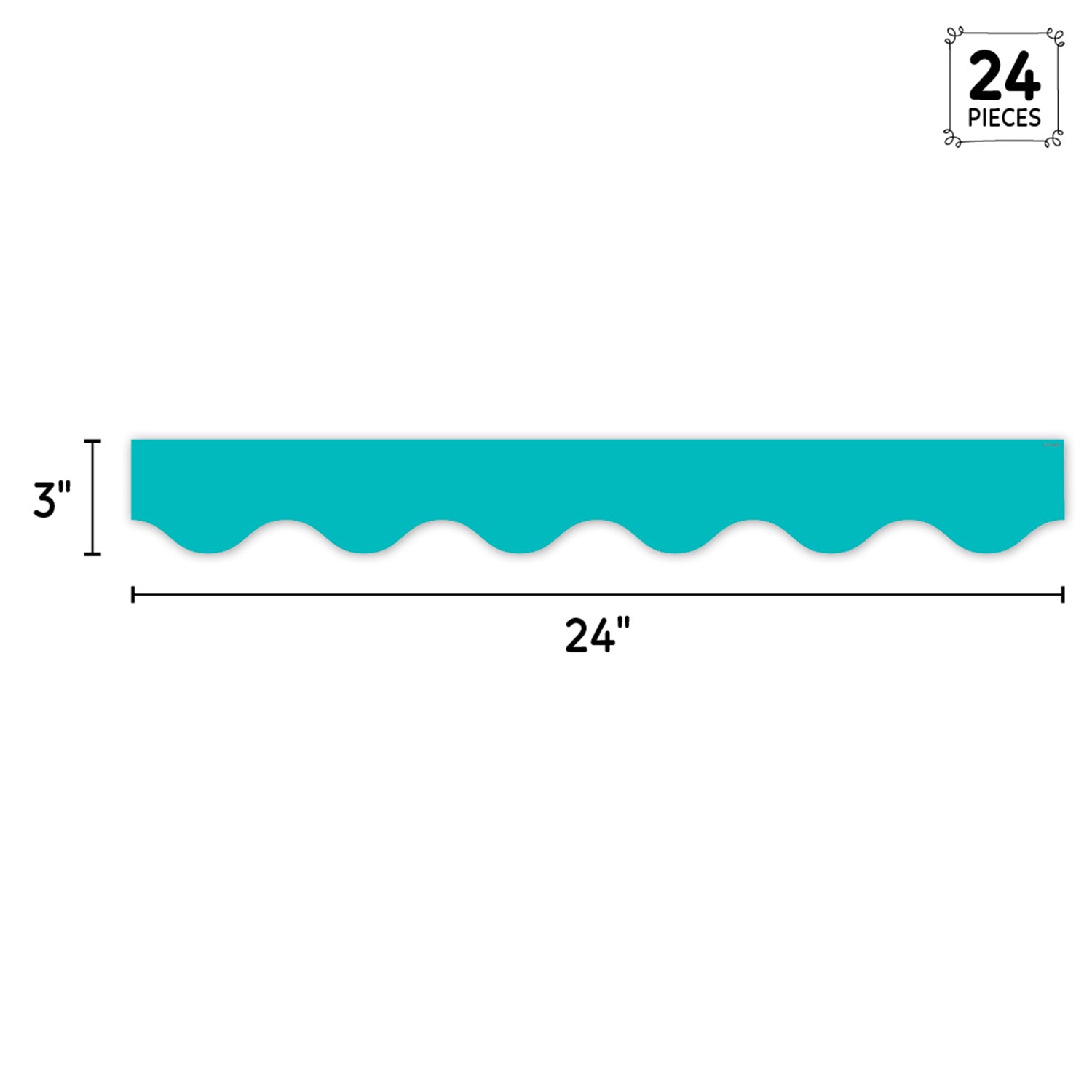 Core Decor Turquoise Wavy EZ Border, Bulletin Board Border, 48 Feet
