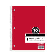 COLLEGE 1-SUBJECT RED NOTEBOOK