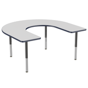 60" x 66" Horseshoe T-Molding Activity Table with Adjustable Super Legs - Gray/Navy/Black