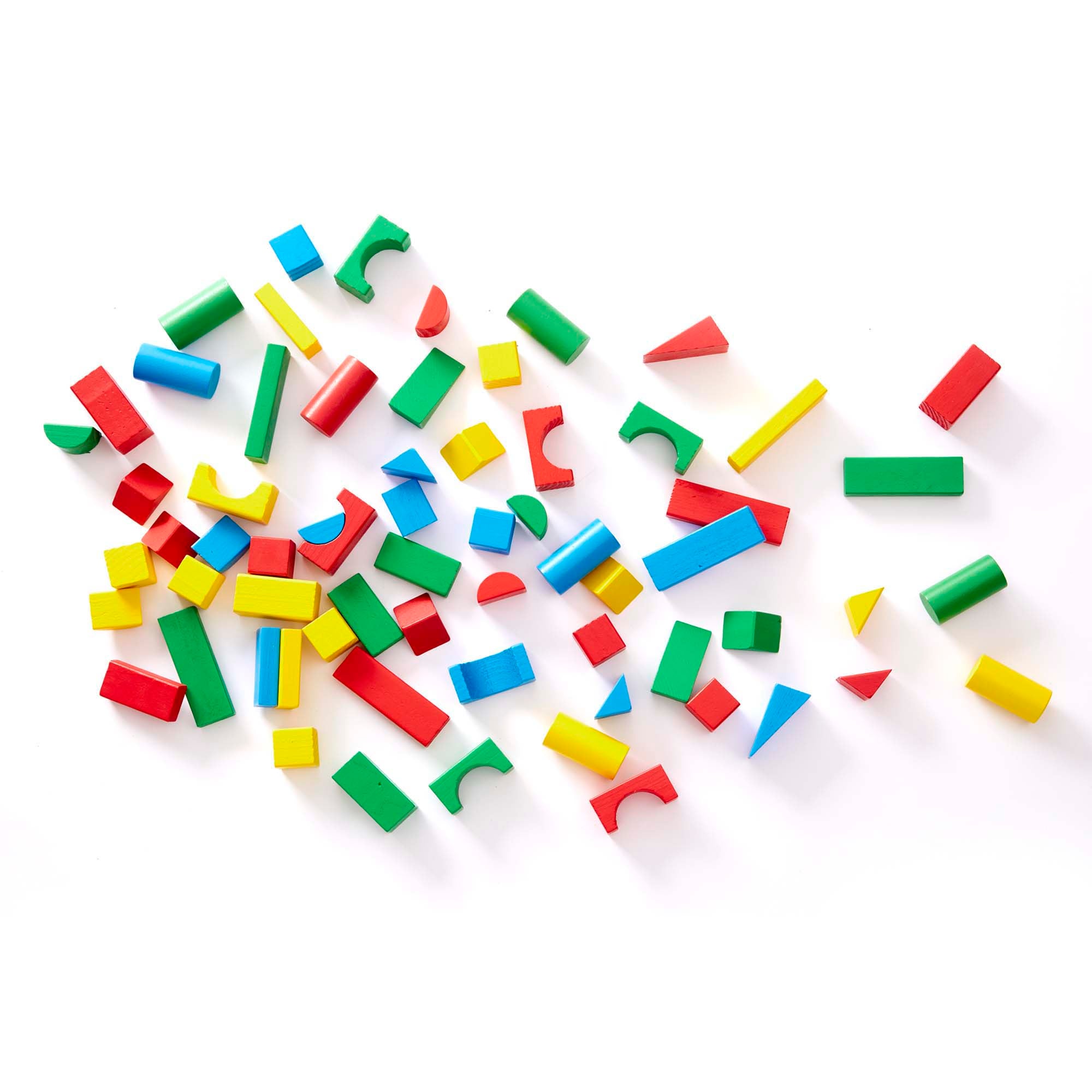 Painted Wood Blocks Set, 100 Pieces