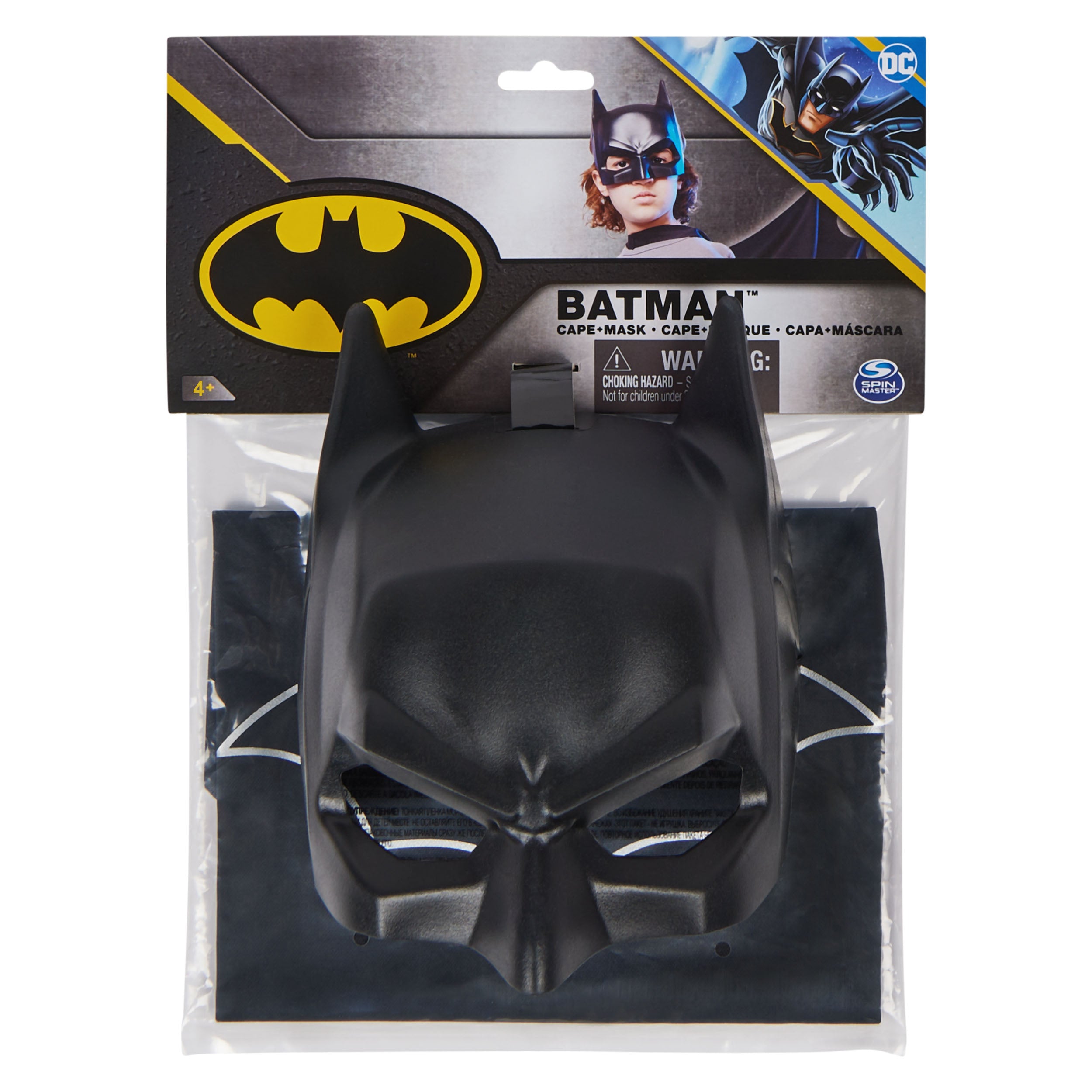 DC Comics, Batman Cape and Mask Set, Super Hero Costume Accessories, Kids Roleplay for Boys and Girls Ages 4+