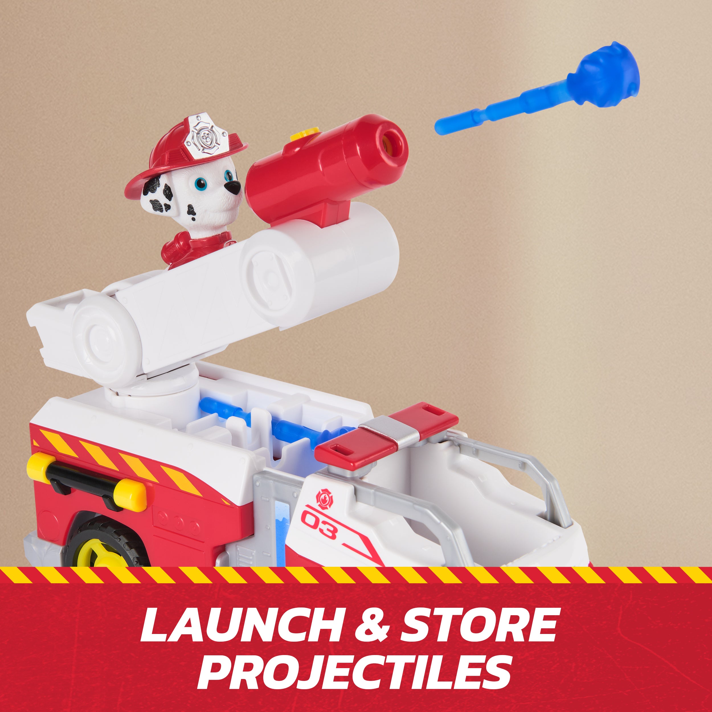 PAW Patrol Fire Rescue: Marshall Rescue Fire Engine with Action Figure & Projectile Launcher & Toy Truck, Kids Toys for Boys & Girls Ages 3 and Up