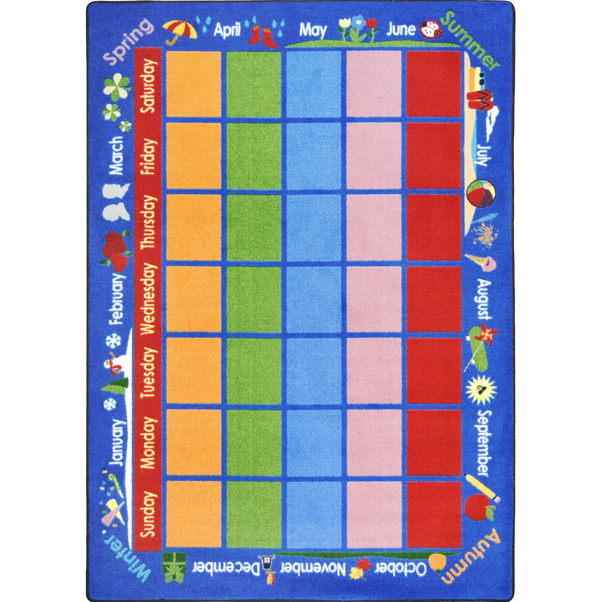 Celebrations Calendar 7'8" x 10'9" area rug in color Multi