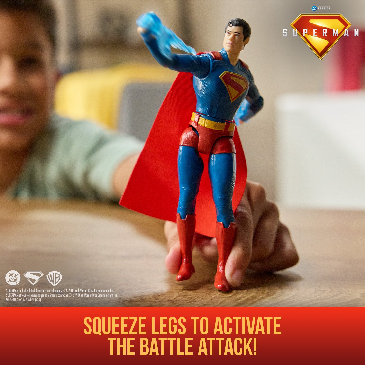 DC Comics, SUPERMAN Epic Strike Action Figure, 6-Inch Tall, Authentic Movie Styling, Includes 2 Accessories, Kids Toys for Boys and Girls Ages 4 and Up