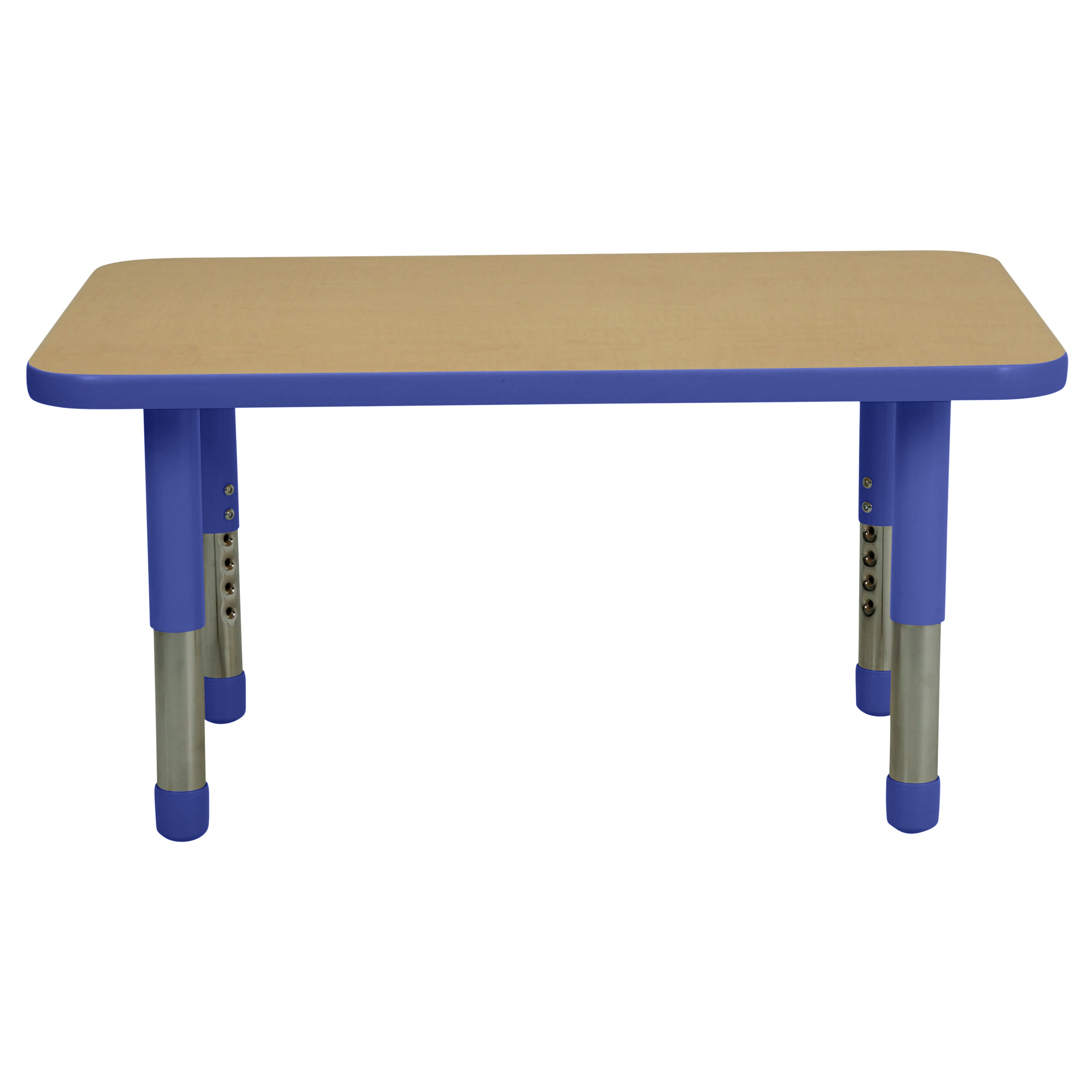 24" x 36" Rectangle T-Molding Activity Table with Adjustable Tiny Tot Legs - Maple/Blue