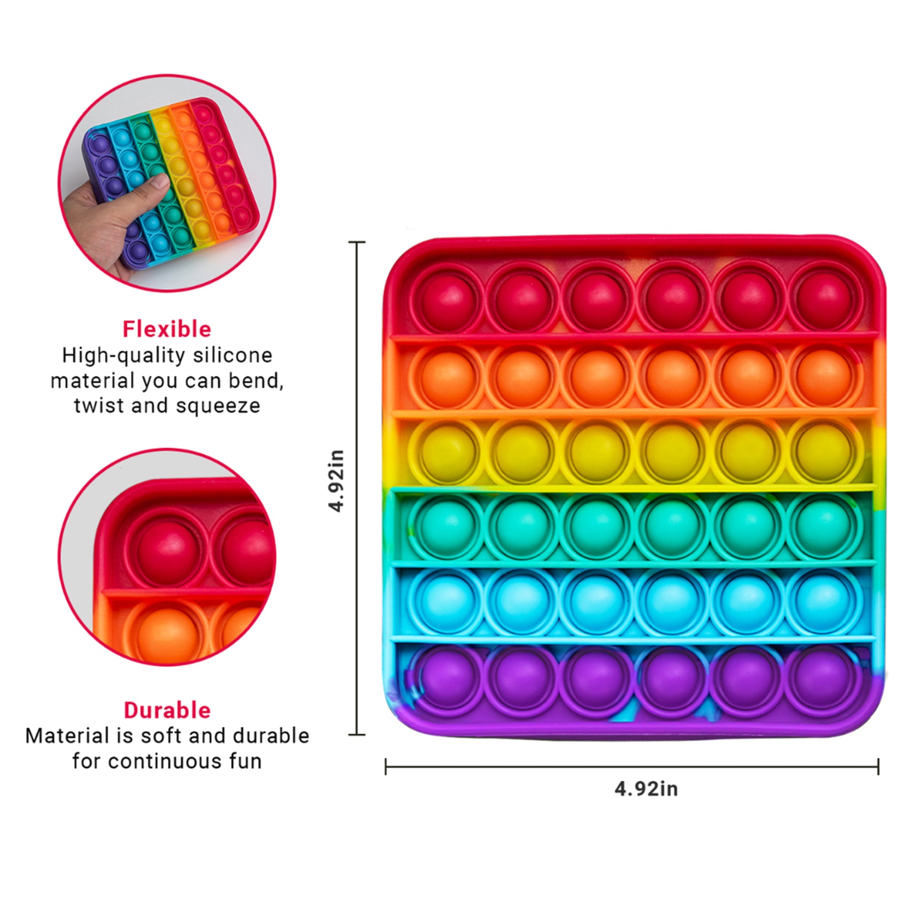 Rainbow Pop It Mats, Pack of 4
