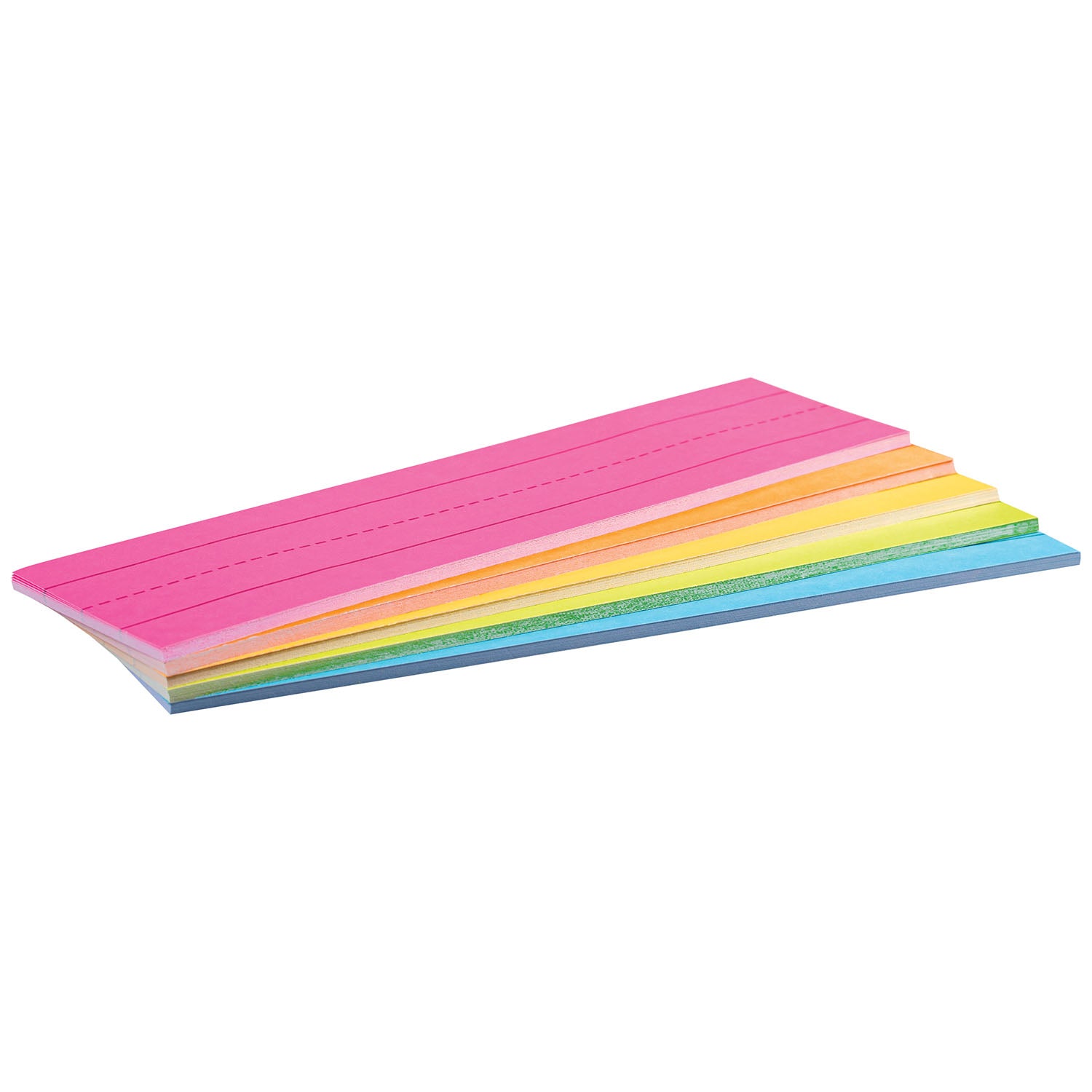 Mini Sentence Strips, 5 Assorted Colors, 1-1/2" x 3/4" Ruled, 3" x 12", 100 Strips