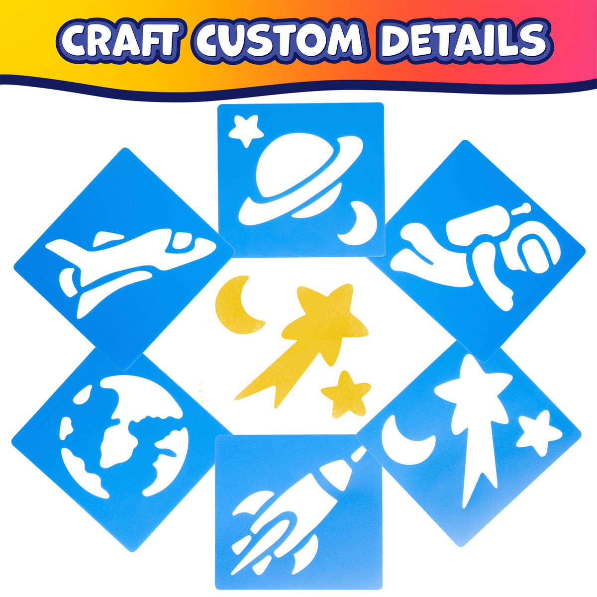 (3 ST) SPACE STENCILS