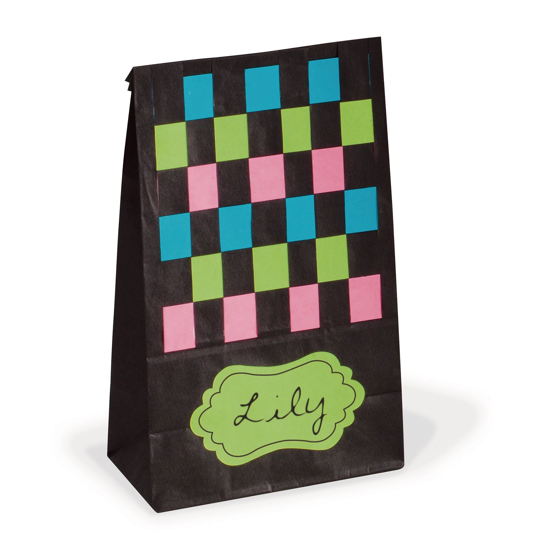 Kraft Bag, Assorted Bright Colors, 6" x 3-5/8" x 11", 28 Bags