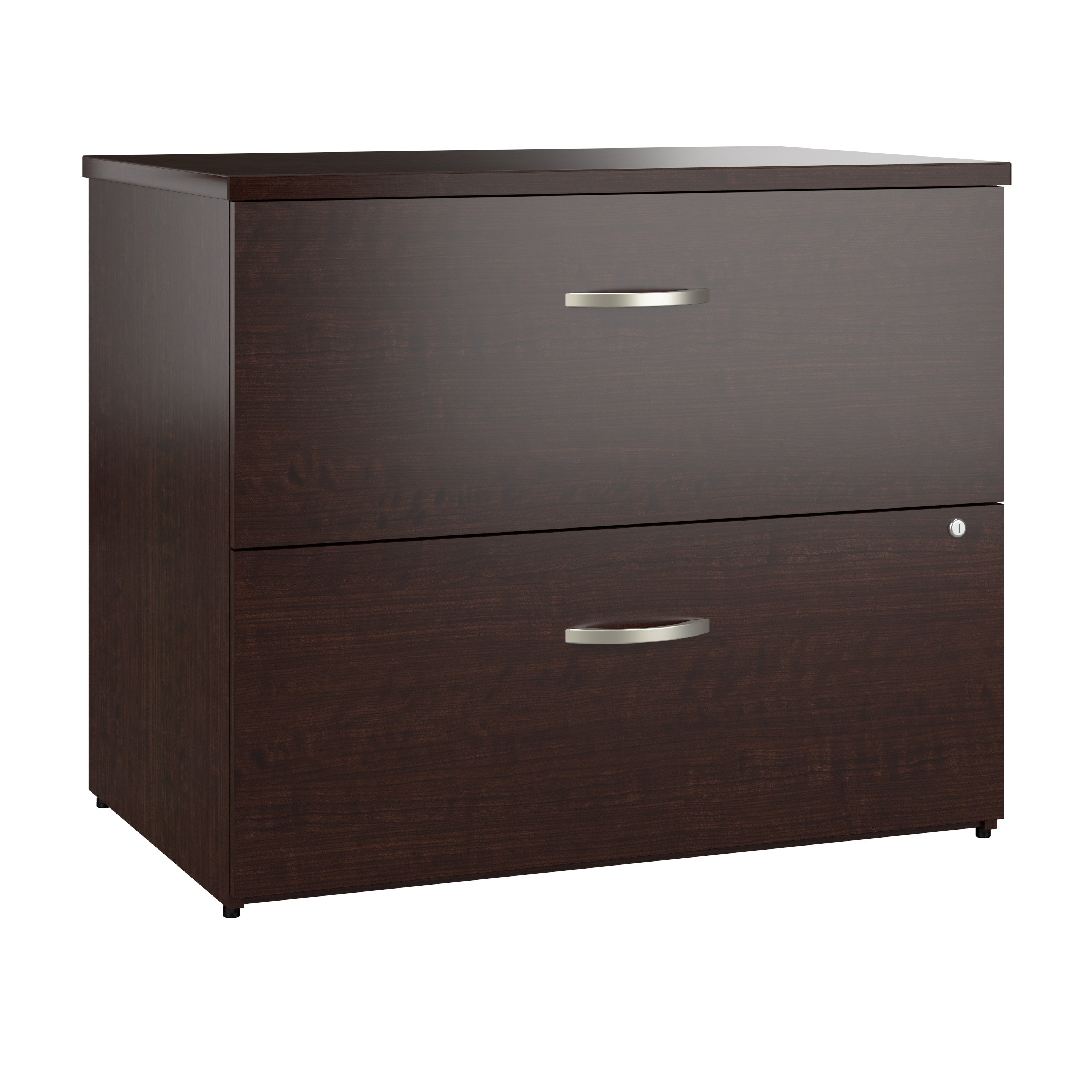 Bush Business Furniture Office in an Hour 2 Drawer Lateral File Cabinet in Mocha Cherry - 35.67" Width x 23.35" Depth x 29.84" Height
