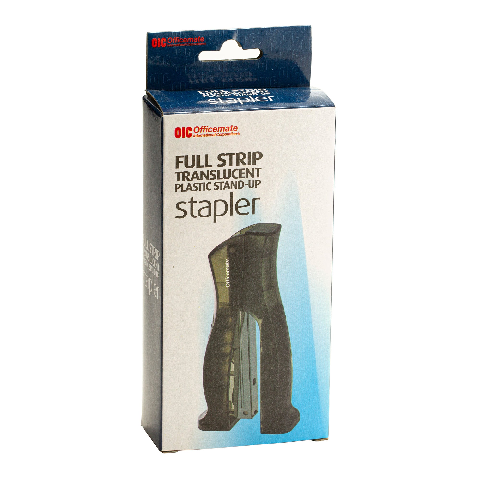 Full-Strip Plastic Transparent Stand-Up Stapler, Black