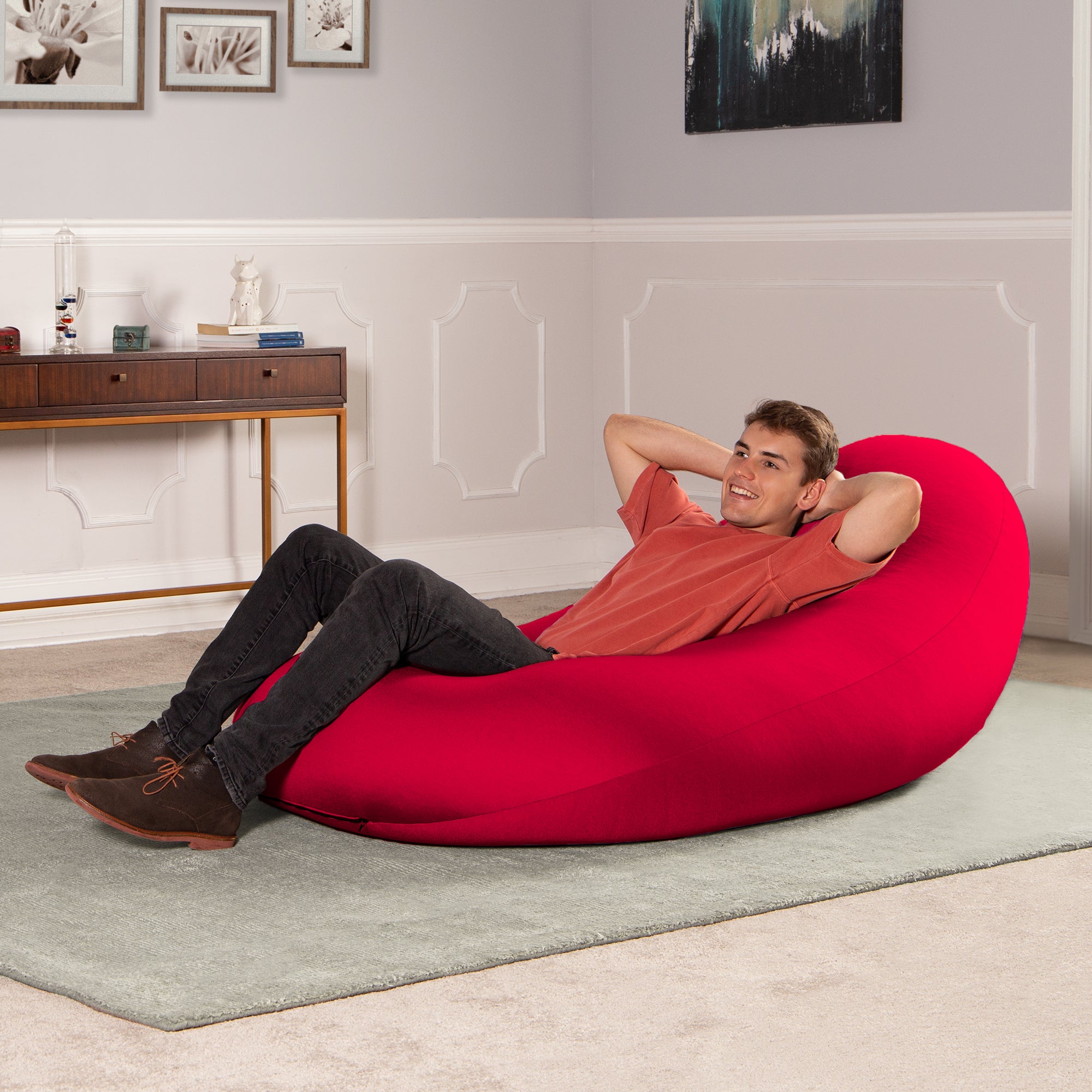 Nimbus Spandex Bean Bag Chair, Large, Cardinal