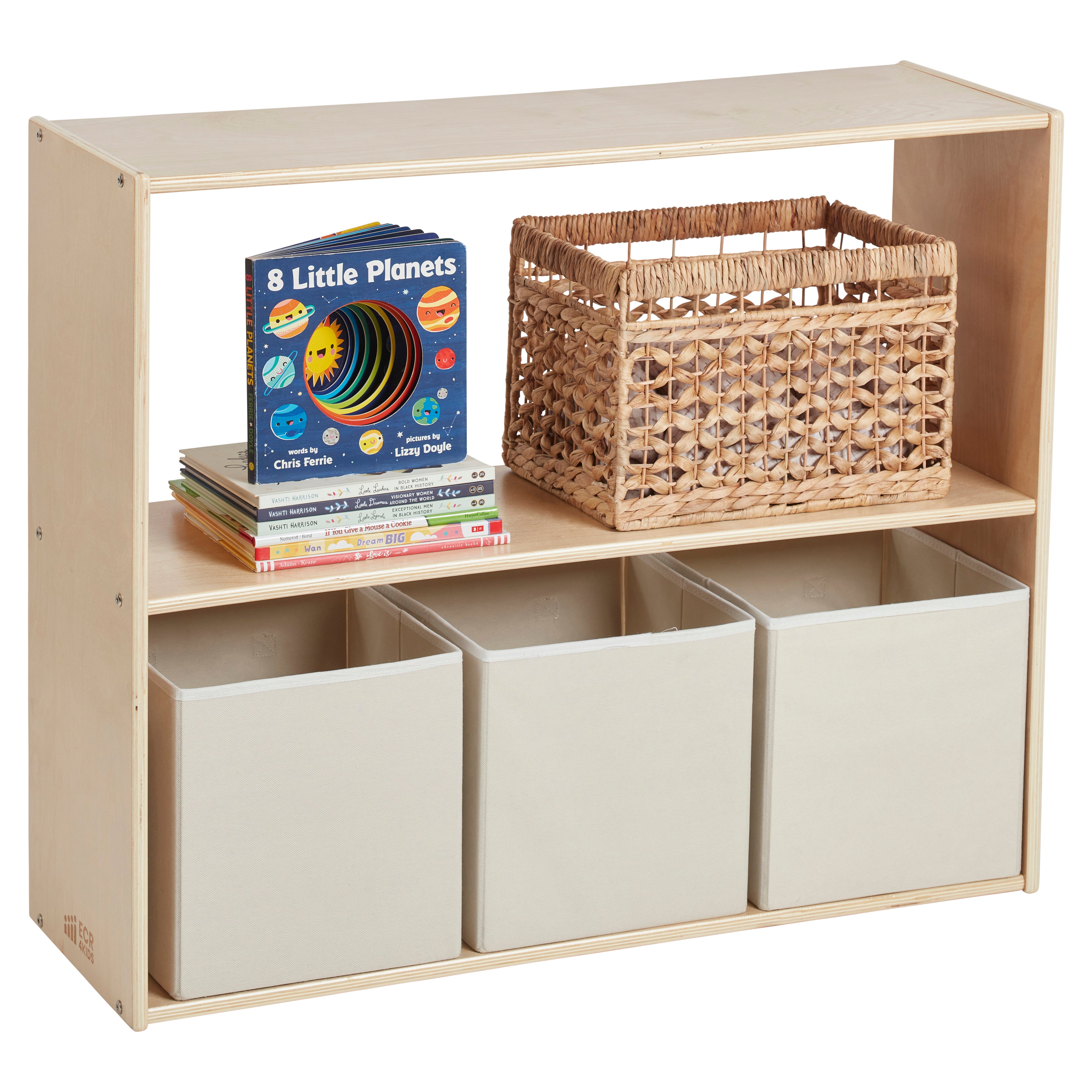 Streamline 2-Shelf Storage Cabinet without Back 30in H - Natural