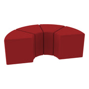 Pro Series Upholstered Wedge Ottoman 18" Height, 4-Piece - Crimson