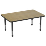 30" x 48" Rectangle Thermofused Activity Table with Adjustable Chunky Legs - Pasadena Oak/Black