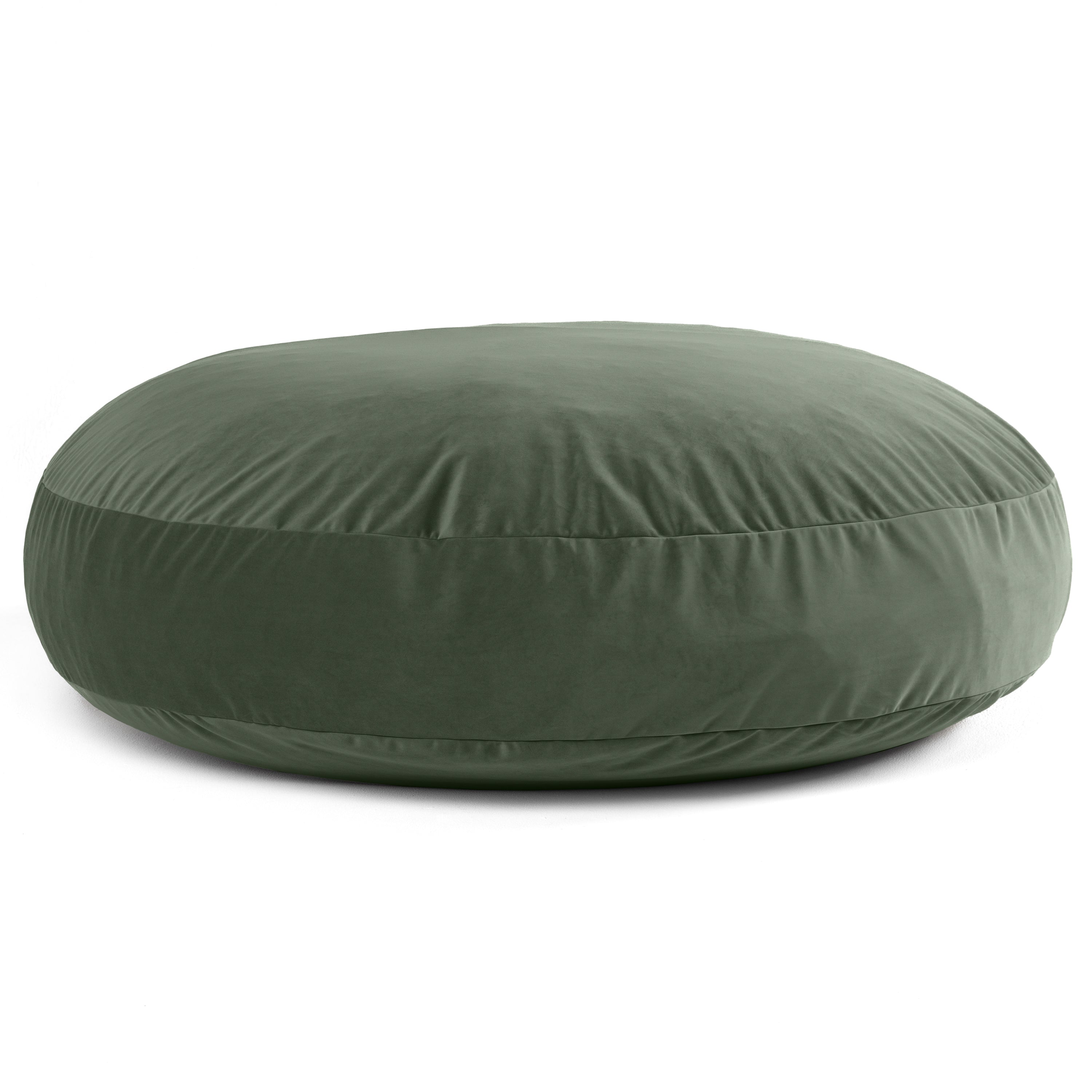 Jaxx 6 Foot Cocoon - 2-in-1 Convertible Bean Bag Bed & Large Bean Bag Chair for Adults, Premium Lush Velvet - Green