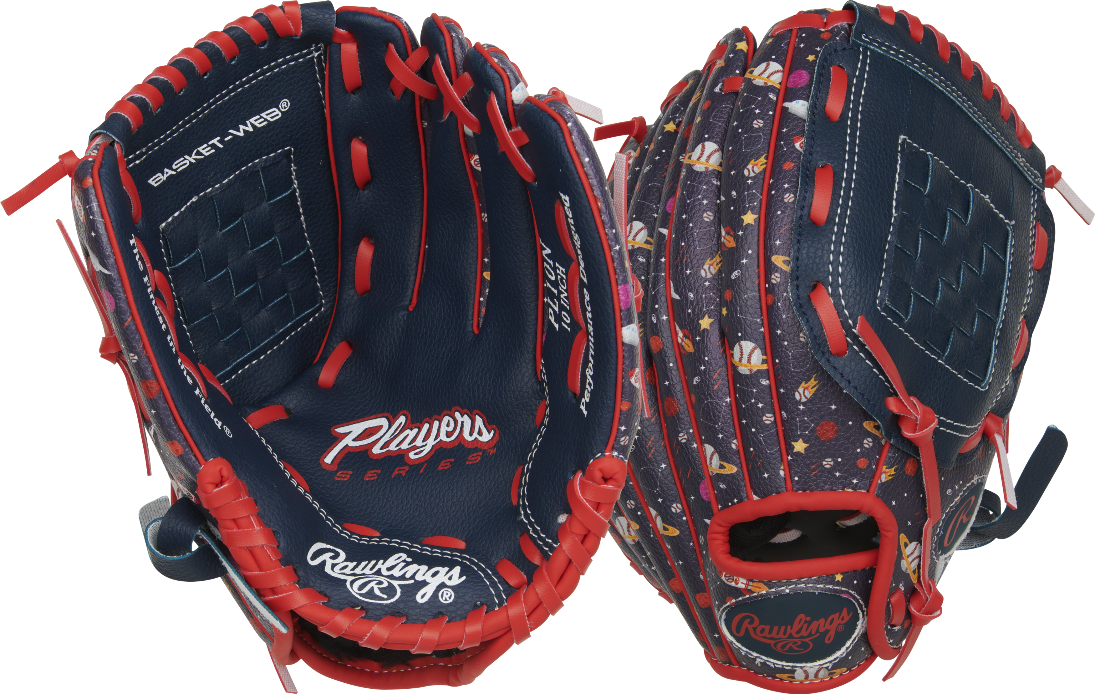 Rawlings Players Series Youth 10-Inch Baseball Glove - Right Hand Thrower - Navy/Space Print