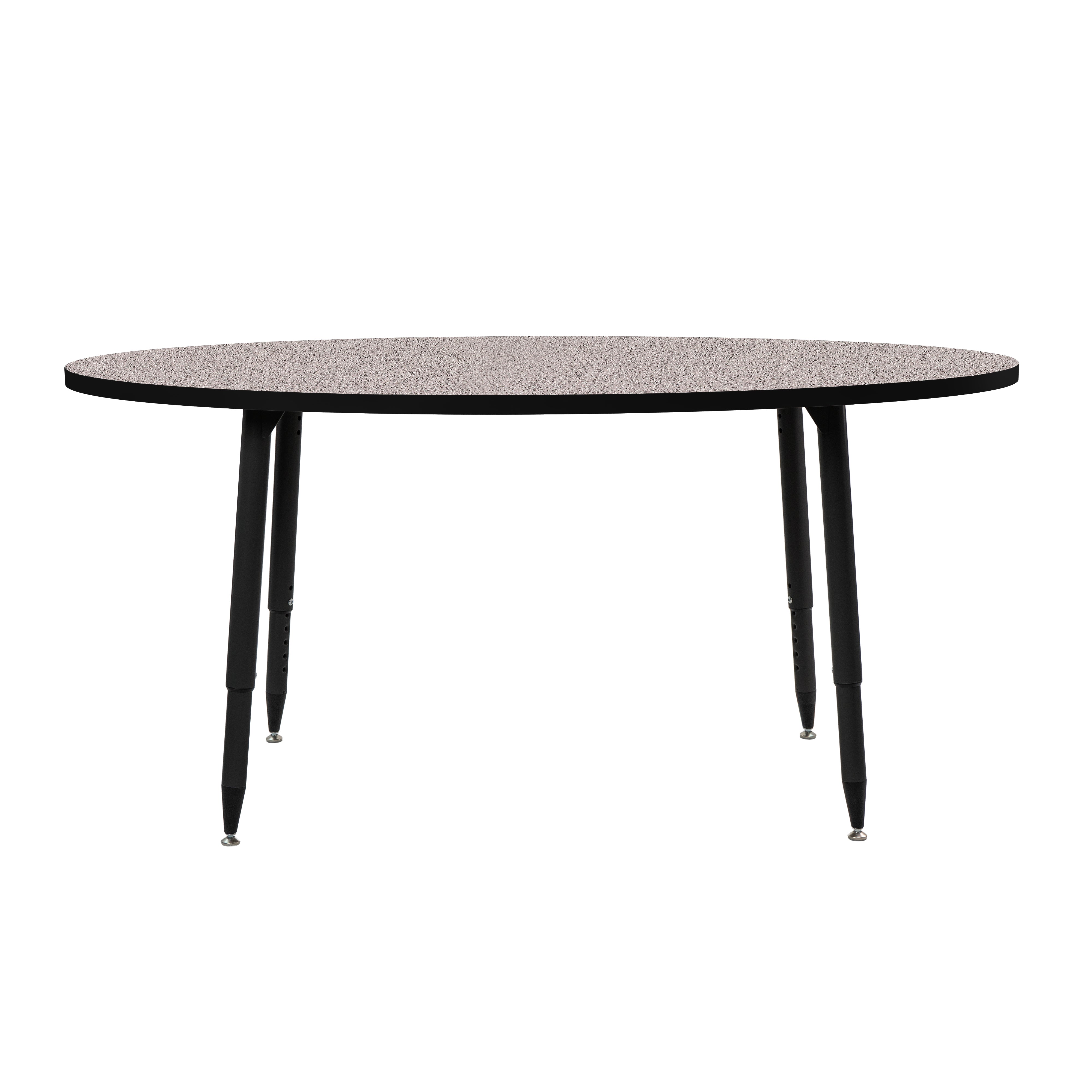Adapte 30" x 60" Oval Thermofused Activity Table with Adjustable Tapered Legs - Gray/Black