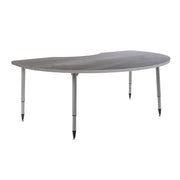 Adapte 48" x 72" Kidney Woodgrain Activity Table with Adjustable Tapered Legs - Gray Wood/Silver