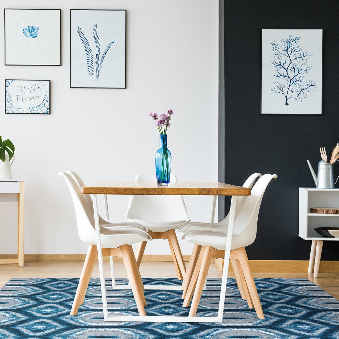 Chelsea 7'8" x 10'9" area rug in color Peacock