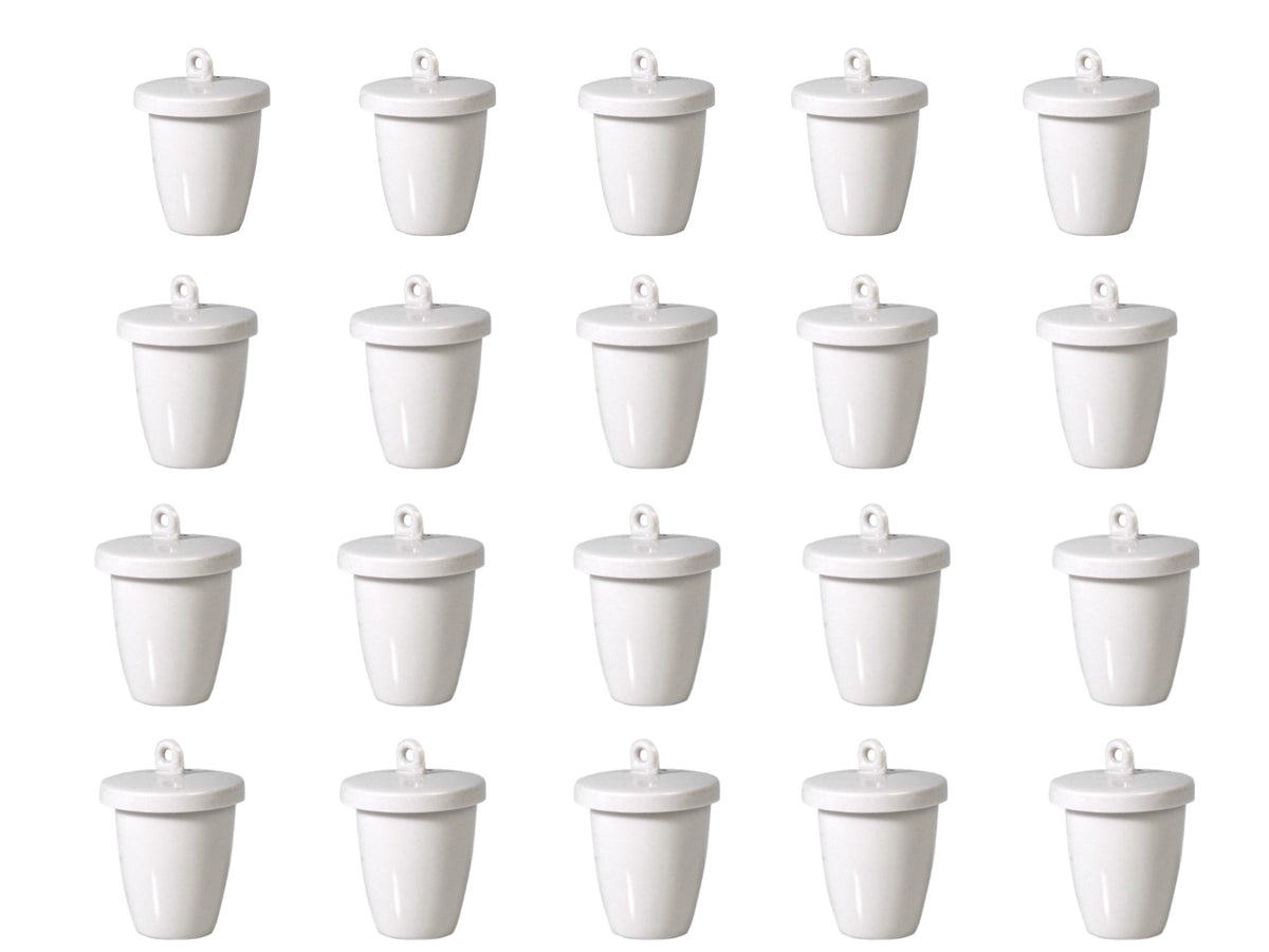 Crucible, Porcelain, High-Form, 100ml, with Lid, Pack of 20