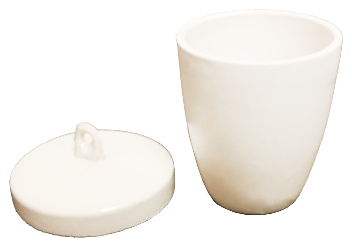 Crucible, Porcelain, High-Form, 15ml, with Lid, Pack of 20