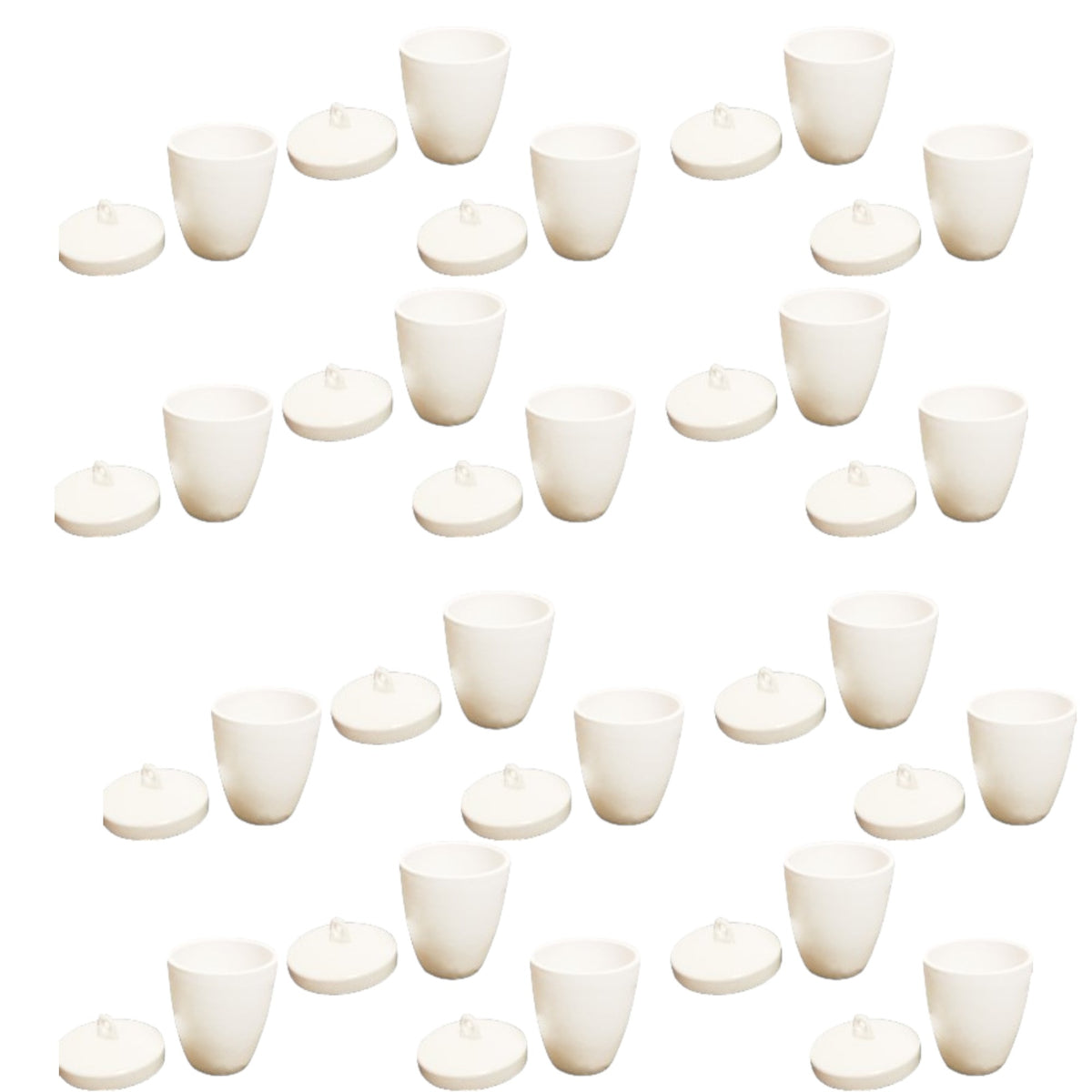 Crucible, Porcelain, High-Form, 20ml, with Lid, Pack of 20