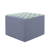 Outdoor 24" Square Ottoman with Sunbrella, 18" H - Dream Mist/Canvas Haze