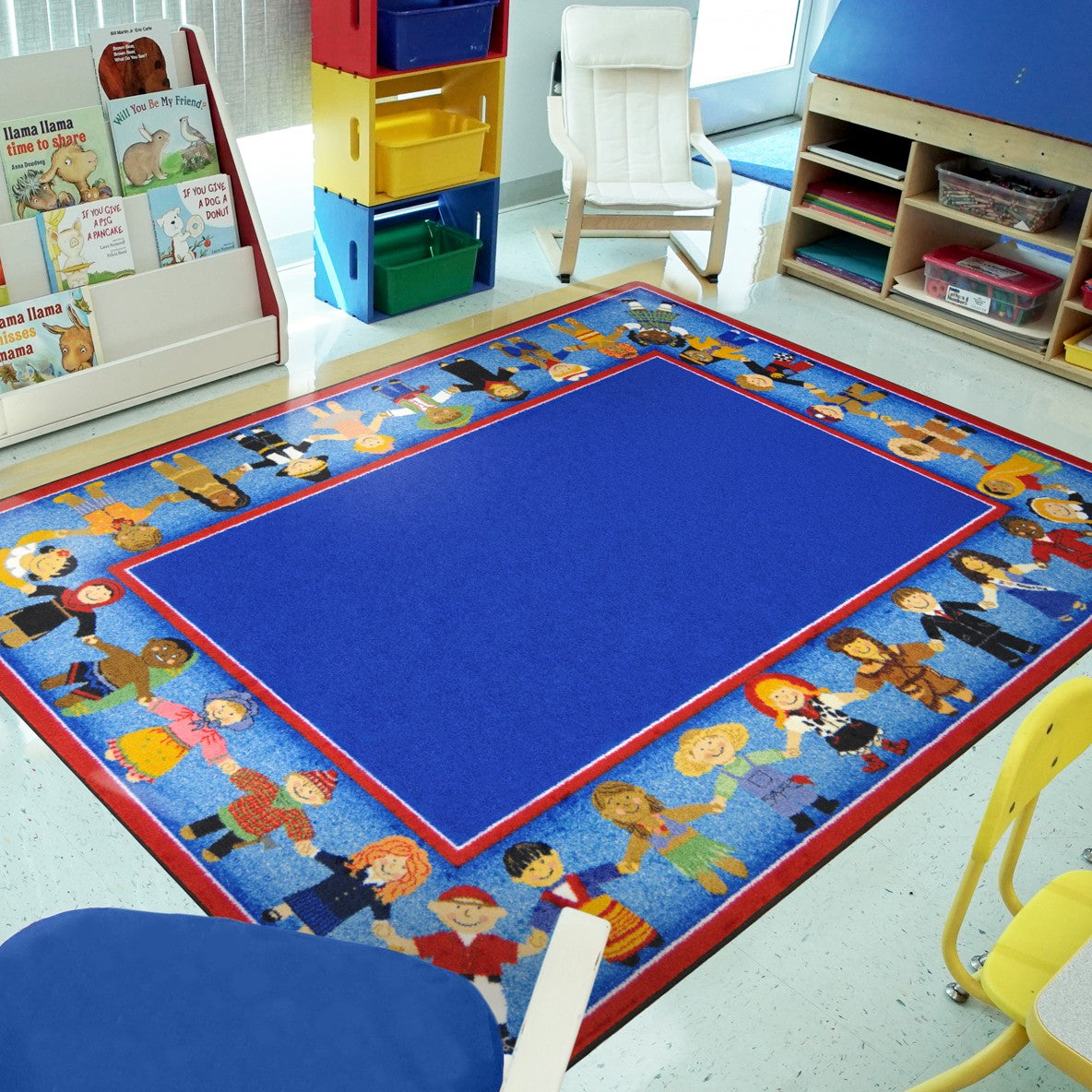 Children of Many Cultures 5'4" x 7'8" area rug in color Multi